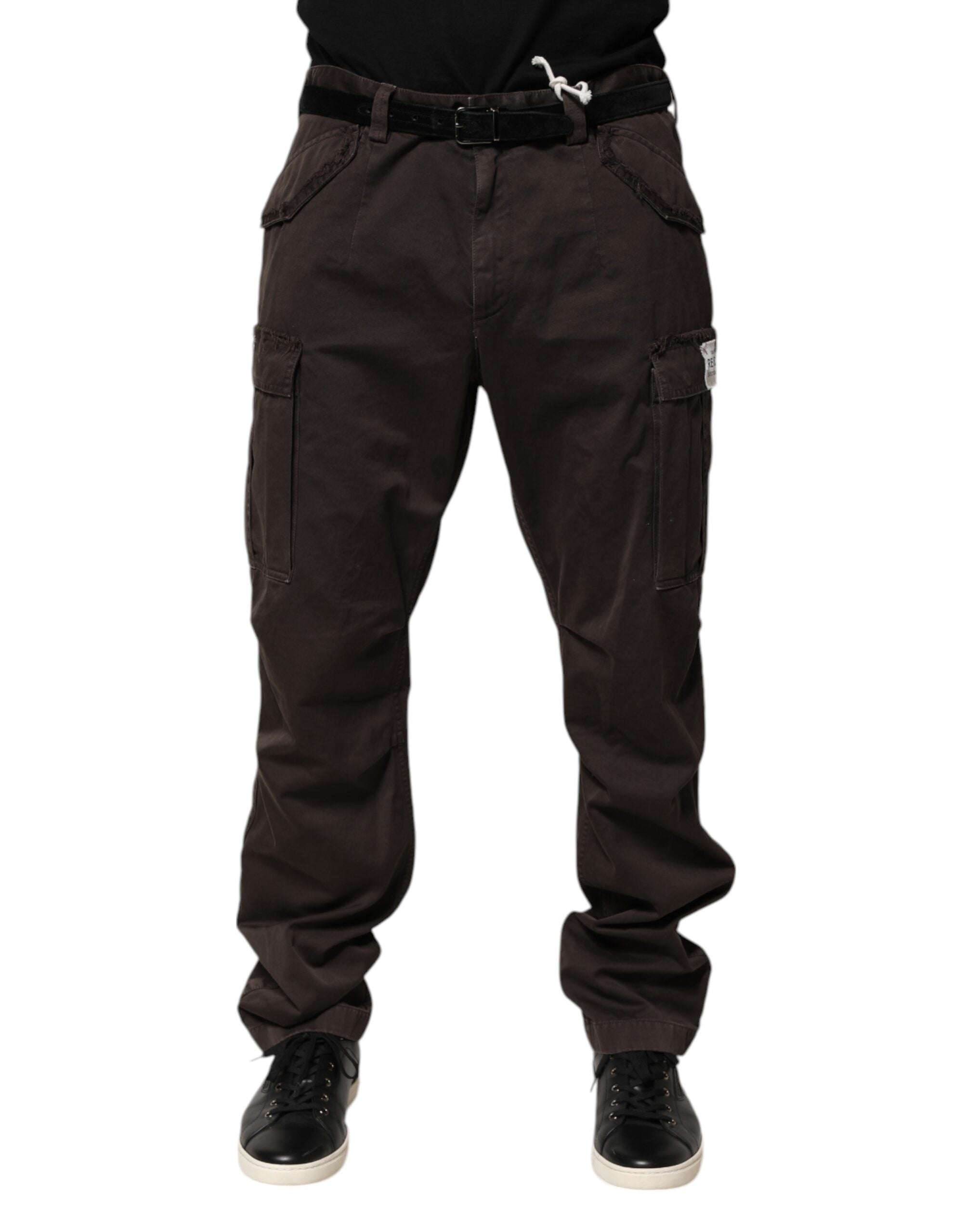 Dolce & Gabbana Braun Baumwolle Stretch Cargo Männer Hose Hose