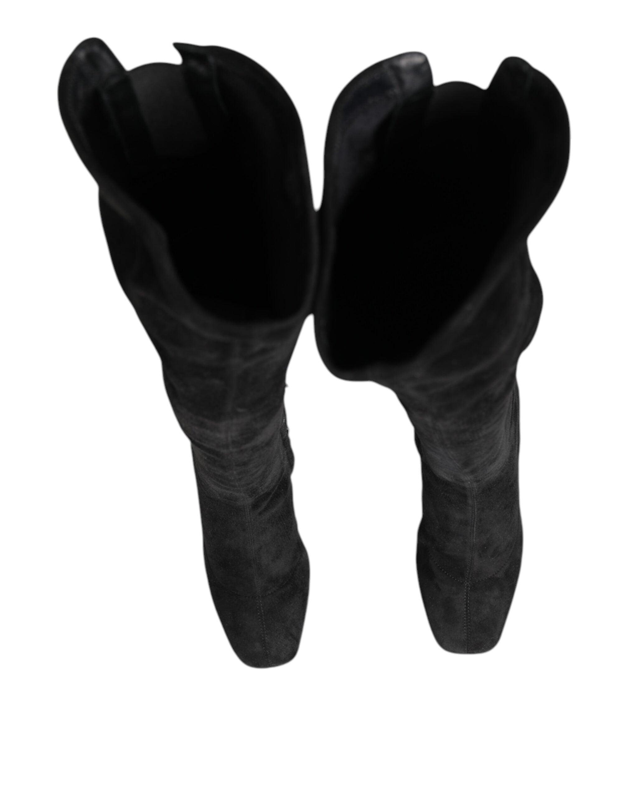 Dolce & Gabbana Schwarze kniehohe Stiefel aus Wildleder Schuhe
