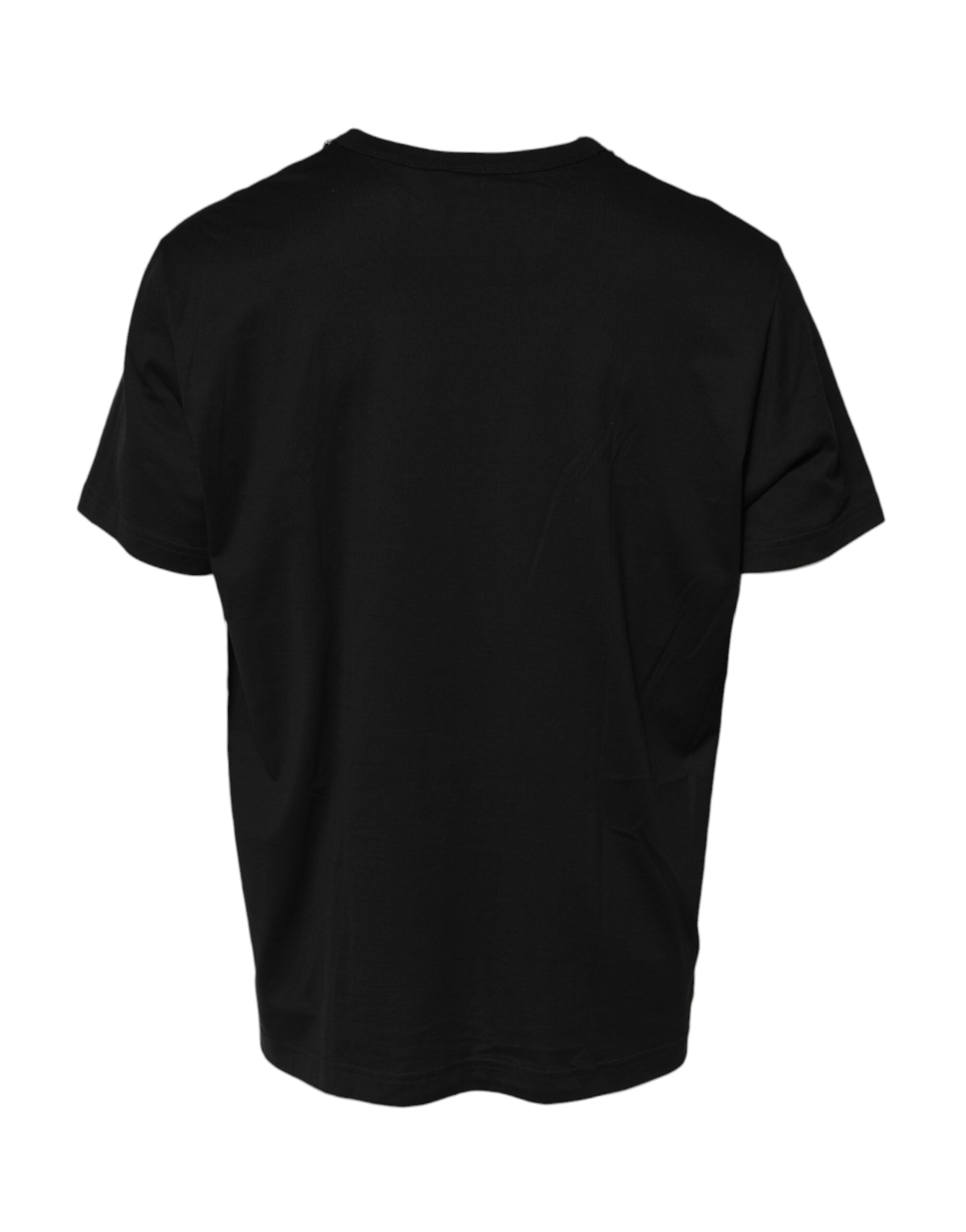 Dolce & Gabbana Schwarzes Ketten-T-Shirt aus Baumwolle mit Rundhalsausschnitt