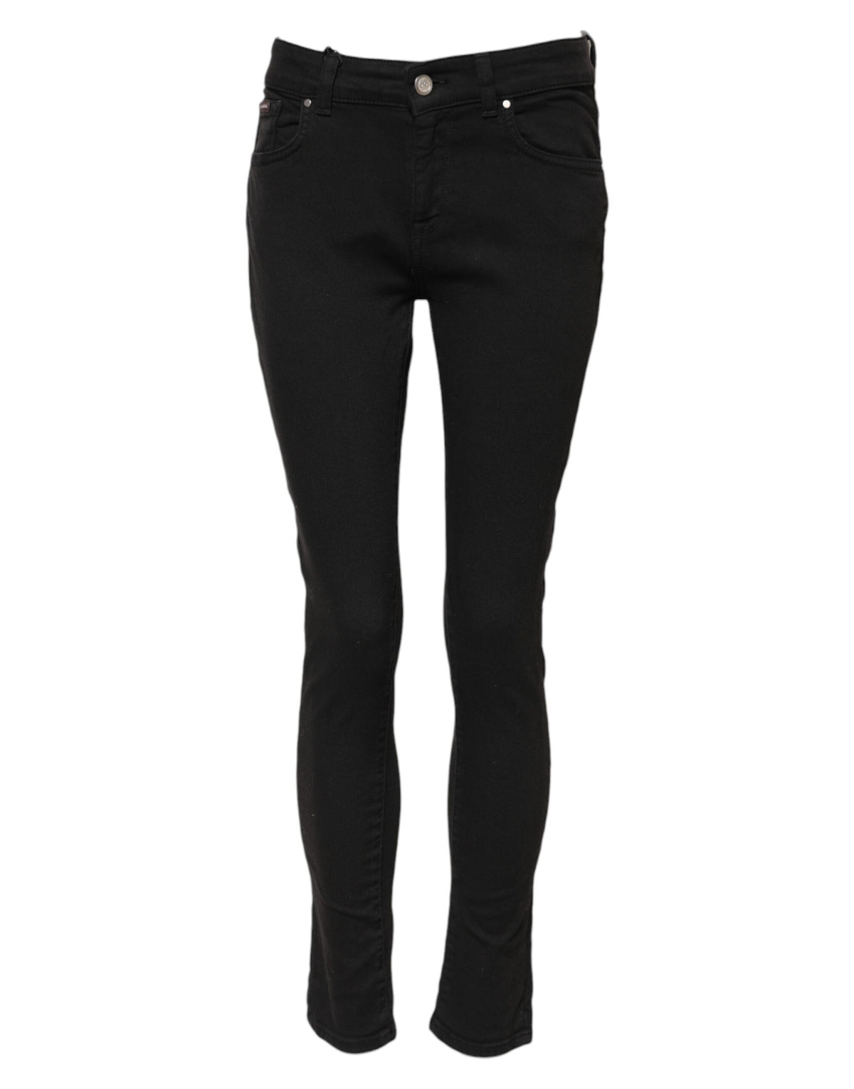 Dolce & Gabbana Schwarze Skinny Jeans aus Baumwolldenim mit mittlerer Bundhöhe