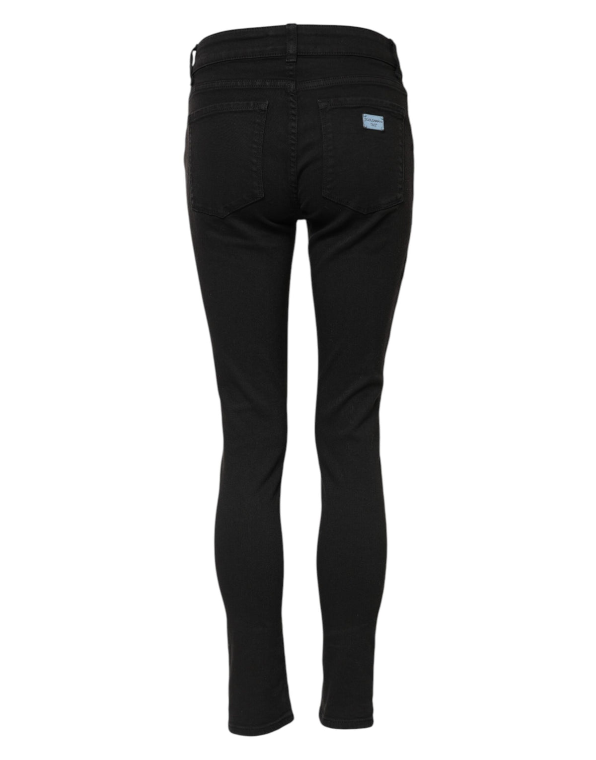 Dolce & Gabbana Schwarze Skinny Jeans aus Baumwolldenim mit mittlerer Bundhöhe