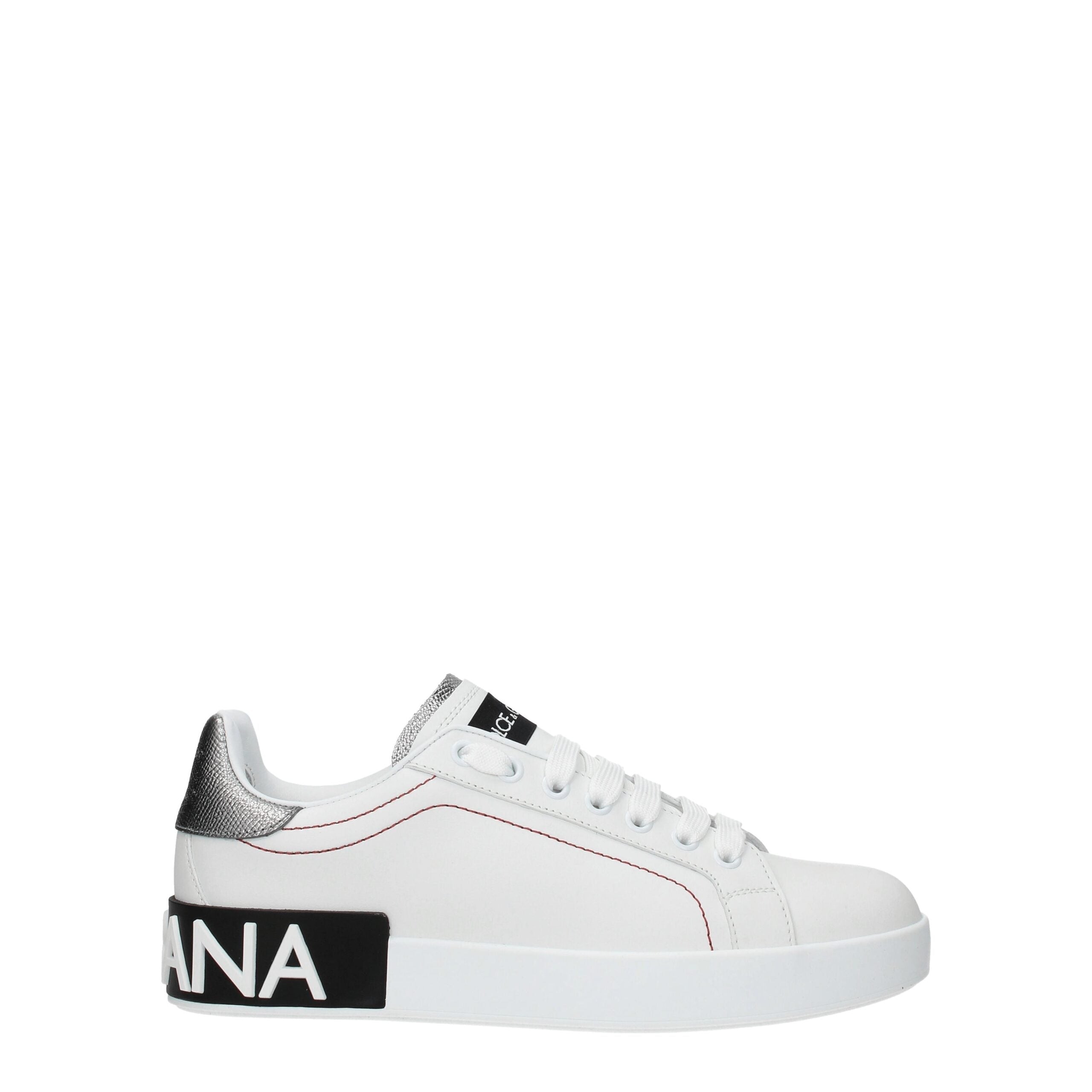Dolce & Gabbana Weiße Low-Top-Sneaker aus Leder