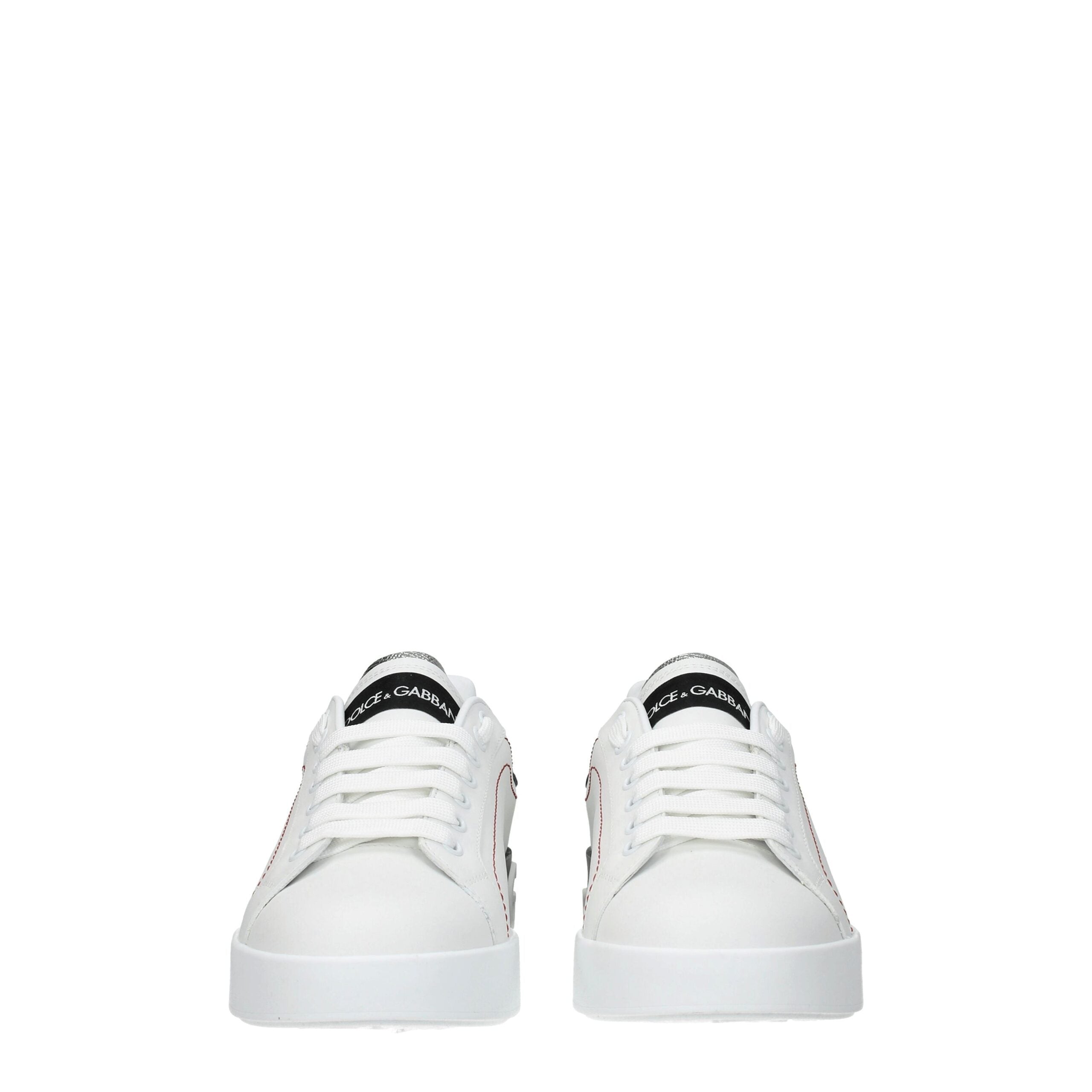 Dolce & Gabbana Weiße Low-Top-Sneaker aus Leder