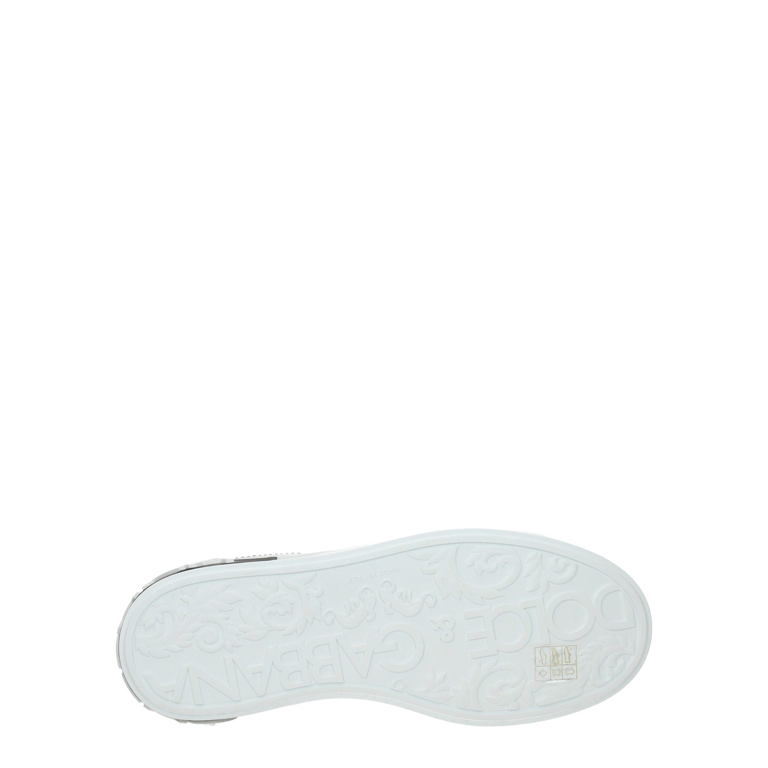 Dolce & Gabbana Weiße Low-Top-Sneaker aus Leder