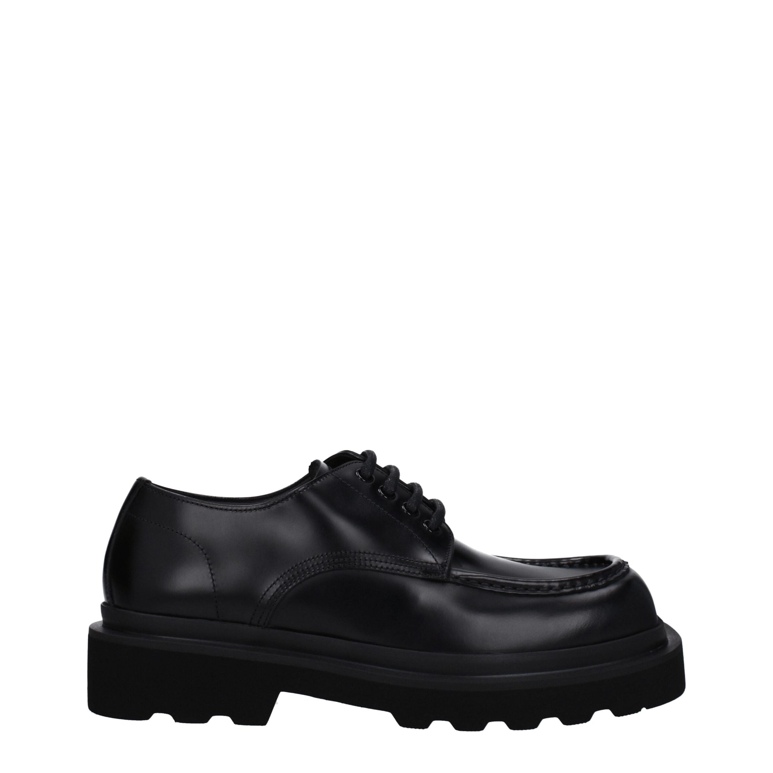 Dolce & Gabbana Schwarze Oxford- und Derby-Schuhe aus Leder
