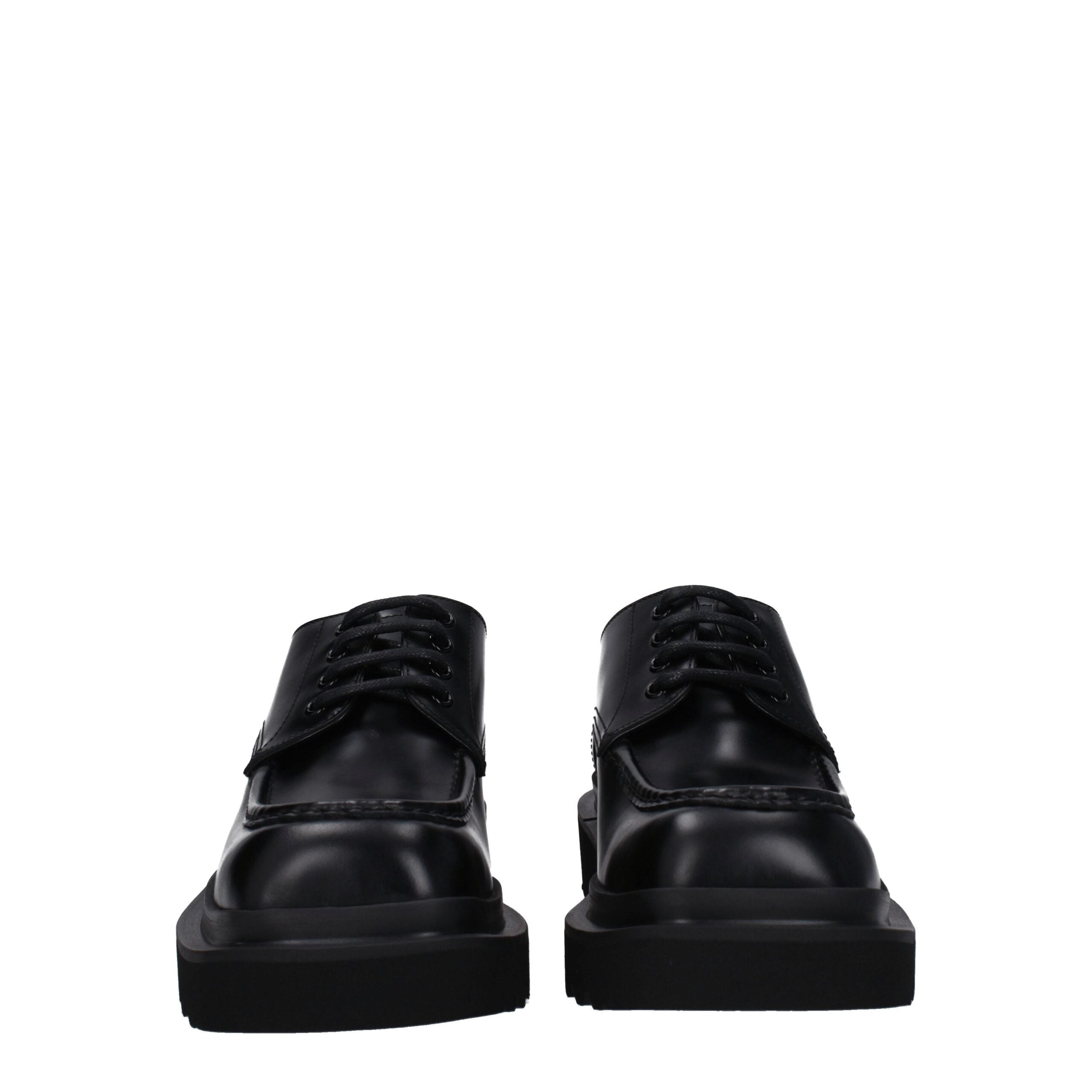 Dolce & Gabbana Schwarze Oxford- und Derby-Schuhe aus Leder
