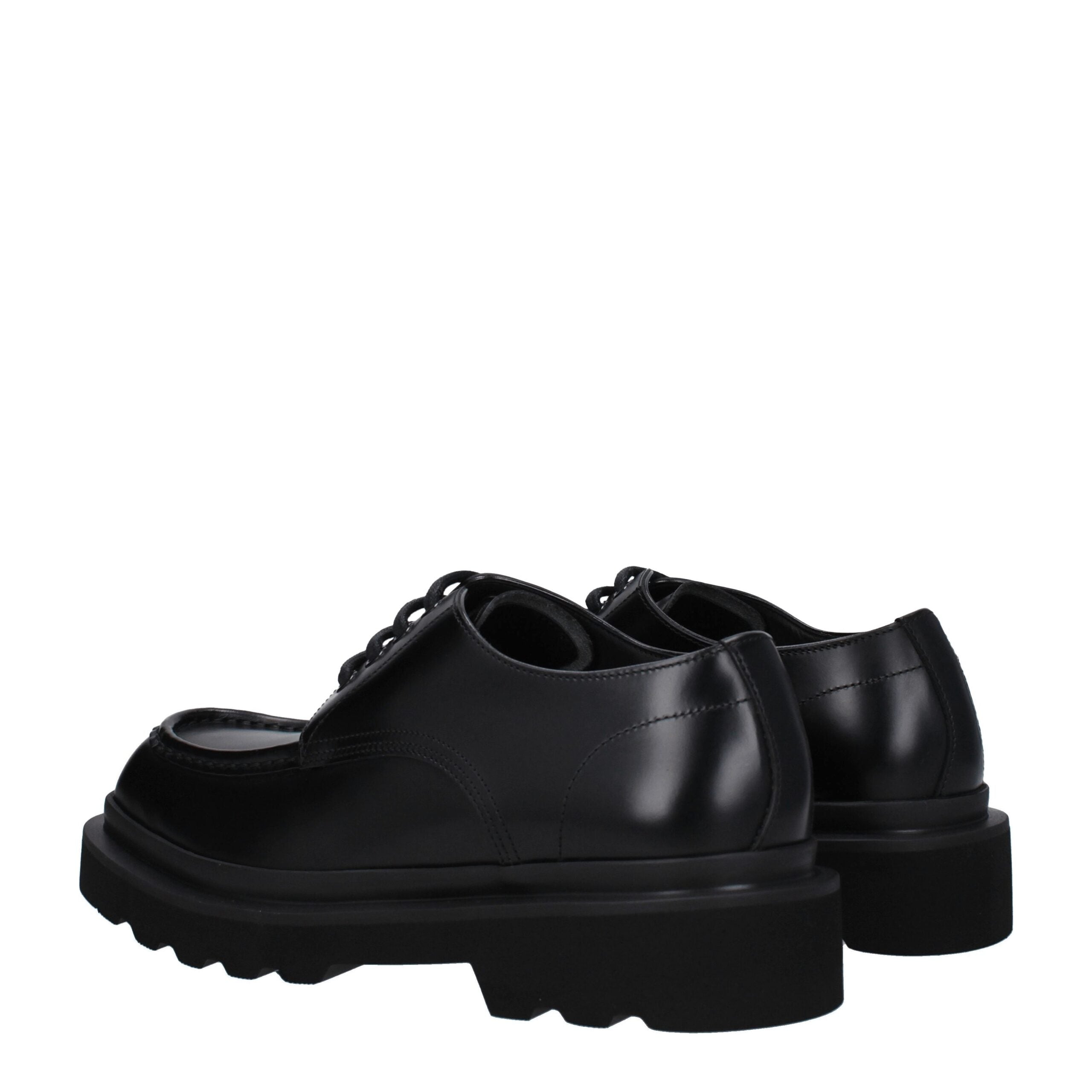 Dolce & Gabbana Schwarze Oxford- und Derby-Schuhe aus Leder