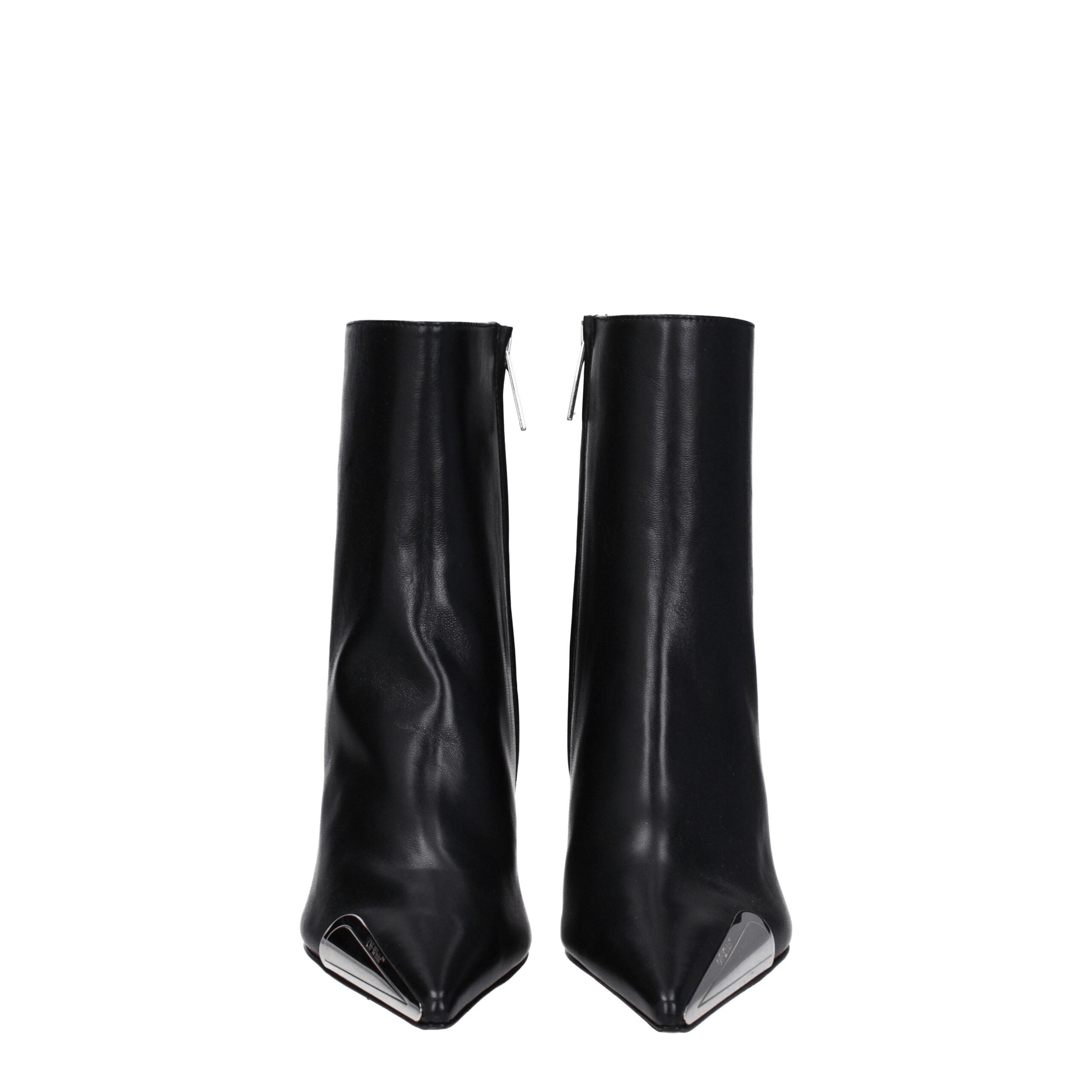 Off-White Schwarze Leder-Stiefeletten