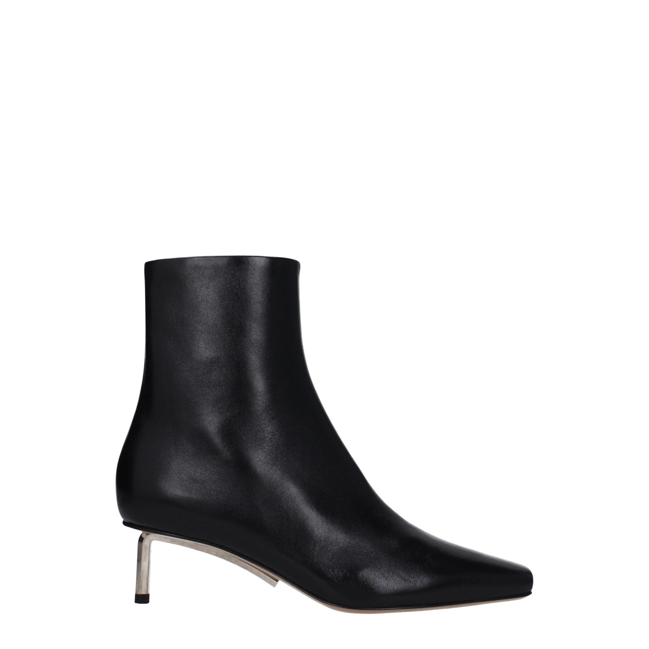 Off-White Schwarze Leder-Stiefeletten