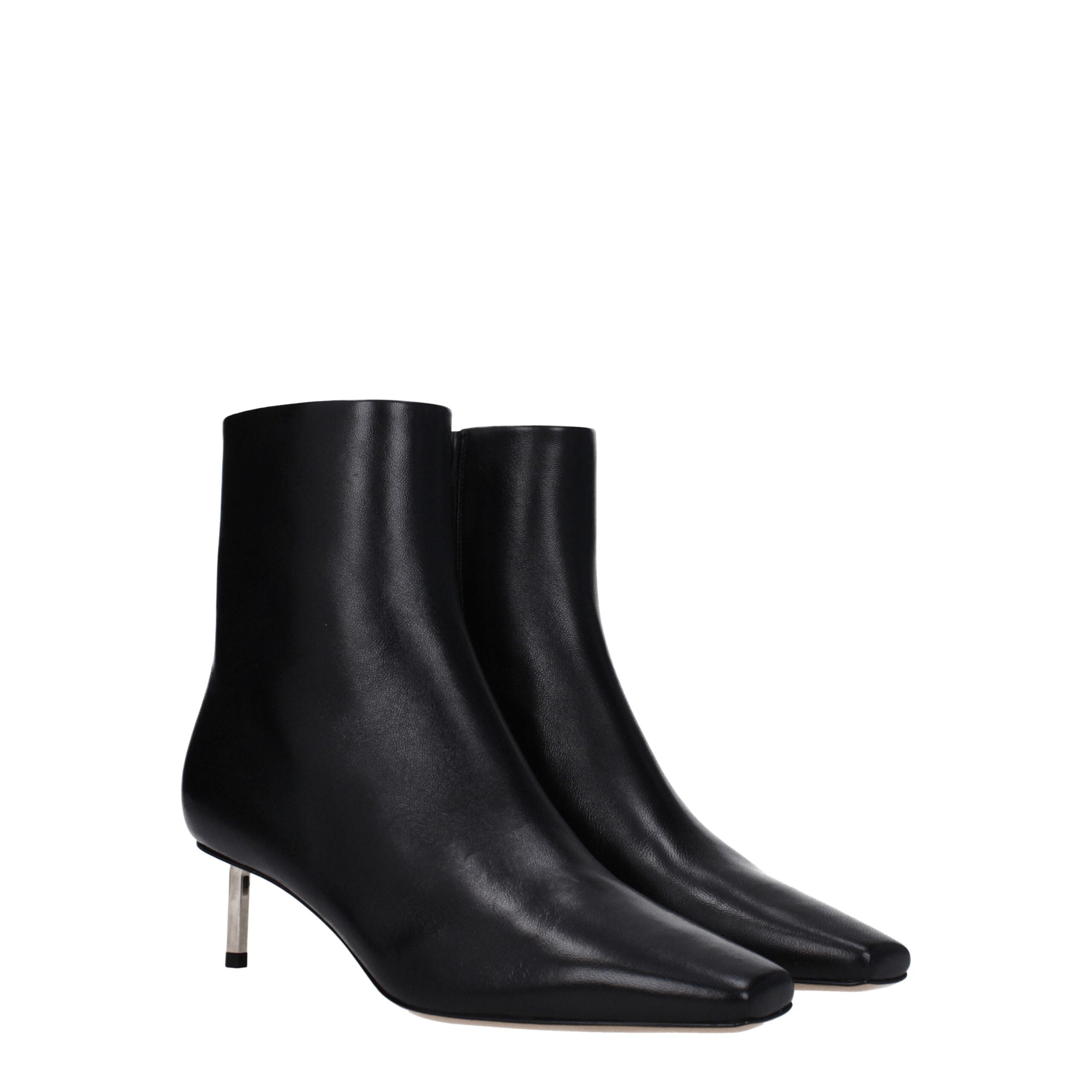 Off-White Schwarze Leder-Stiefeletten