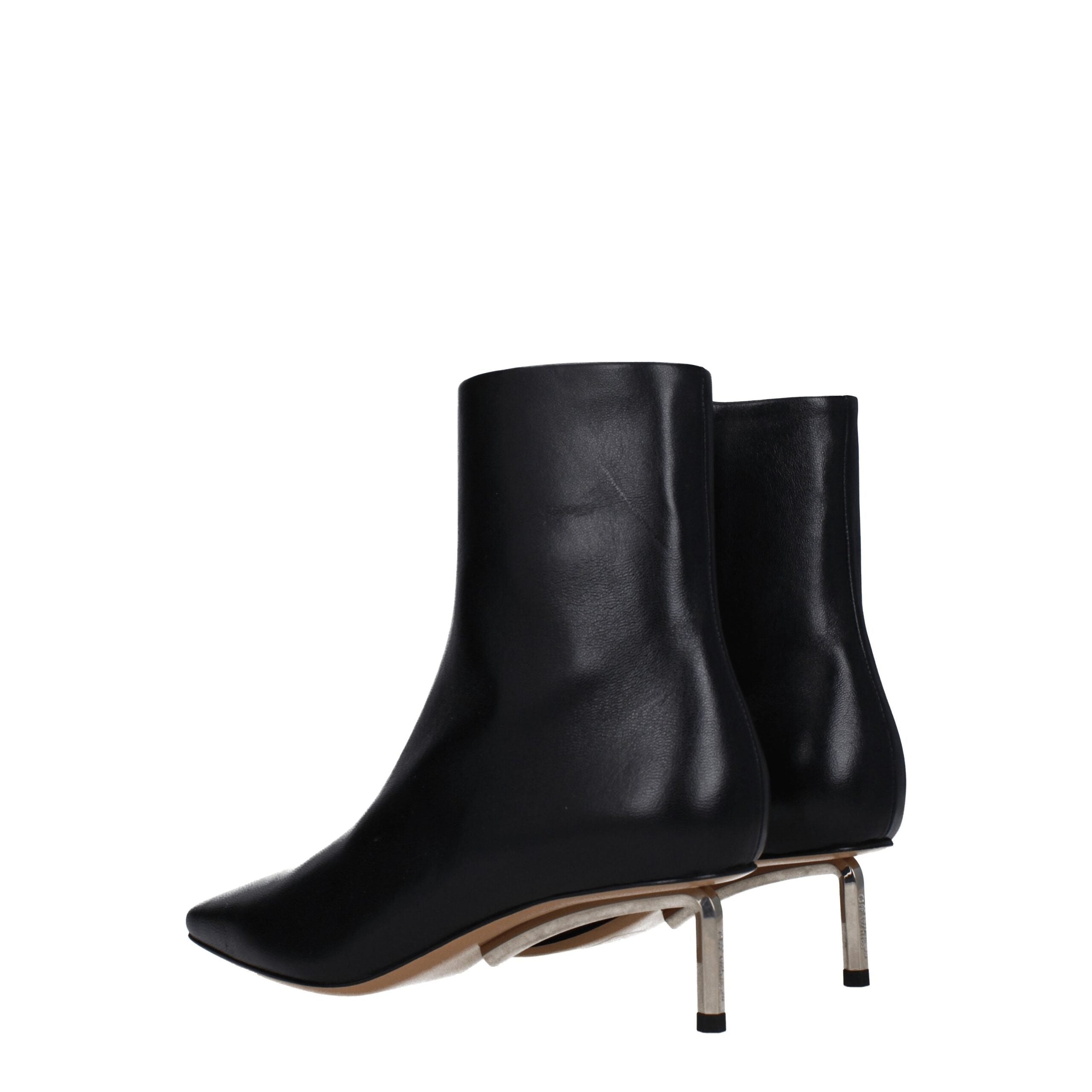 Off-White Schwarze Leder-Stiefeletten