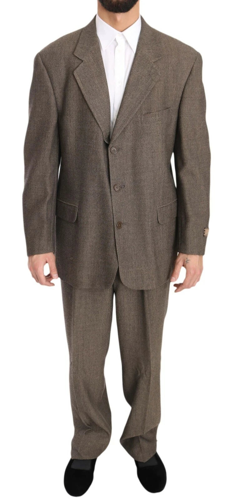 Dolce & Gabbana Brauner einreihiger Anzug aus Wolle