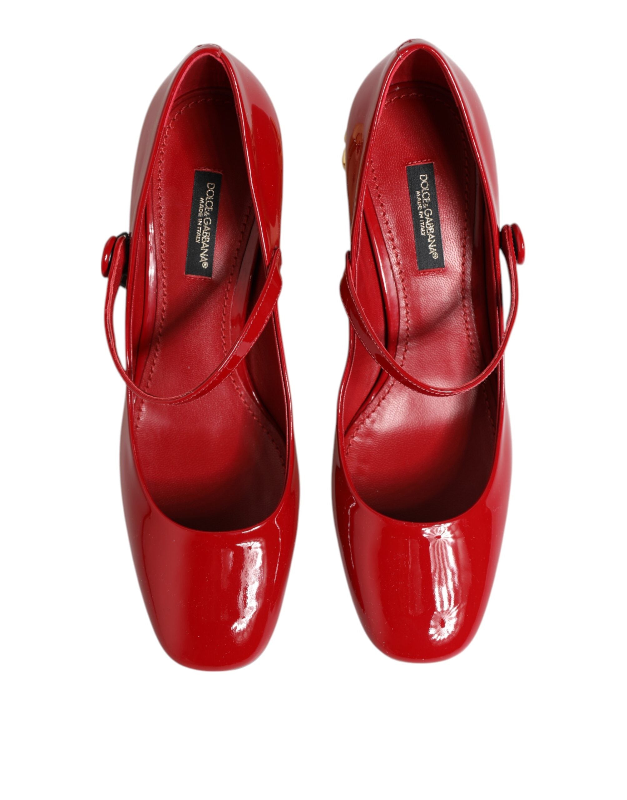 Dolce & Gabbana Rote Leder DG Logo Absätze Sandalen Schuhe