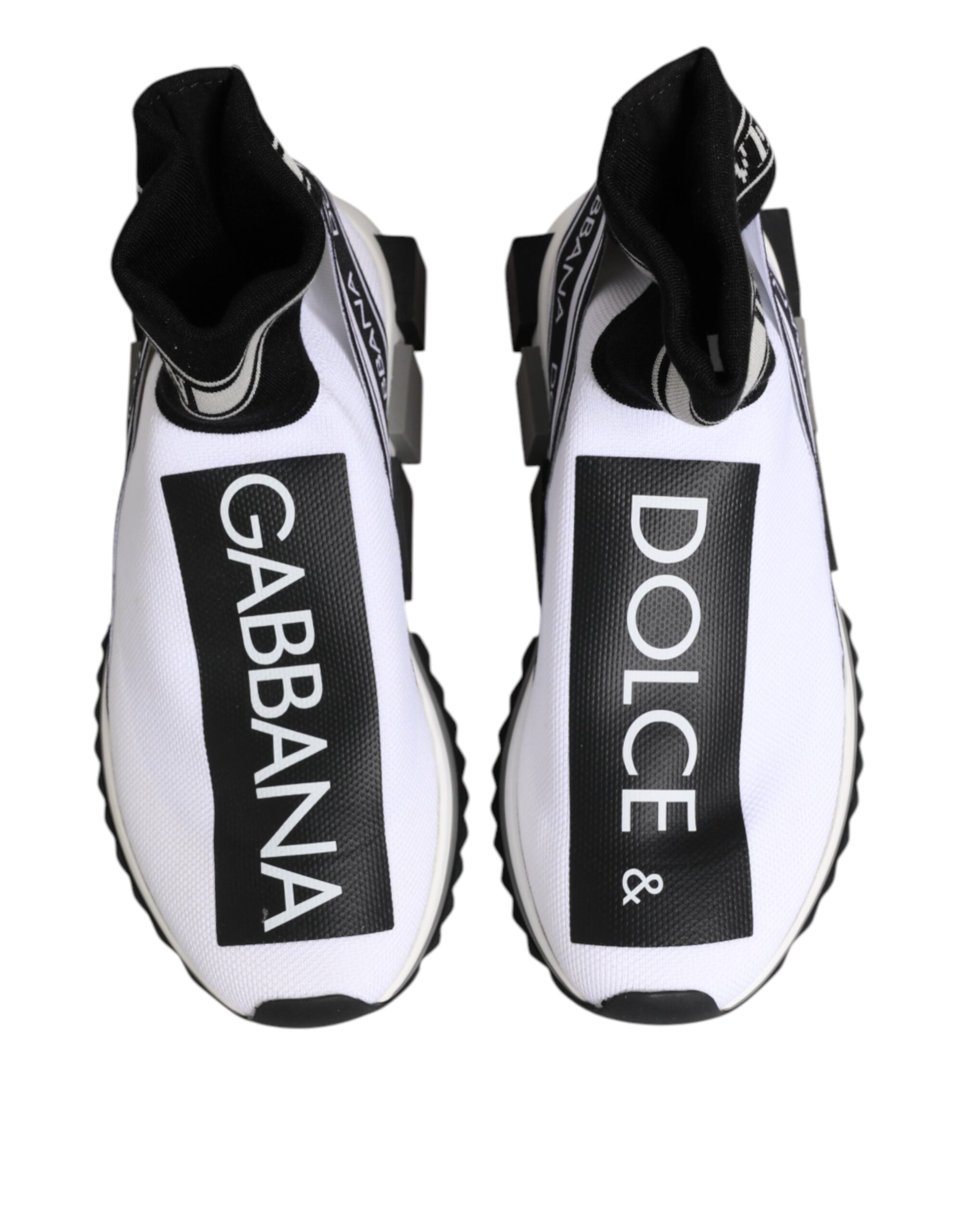 Dolce & Gabbana Weiß Schwarz Sorrento Socken Sneakers Schuhe