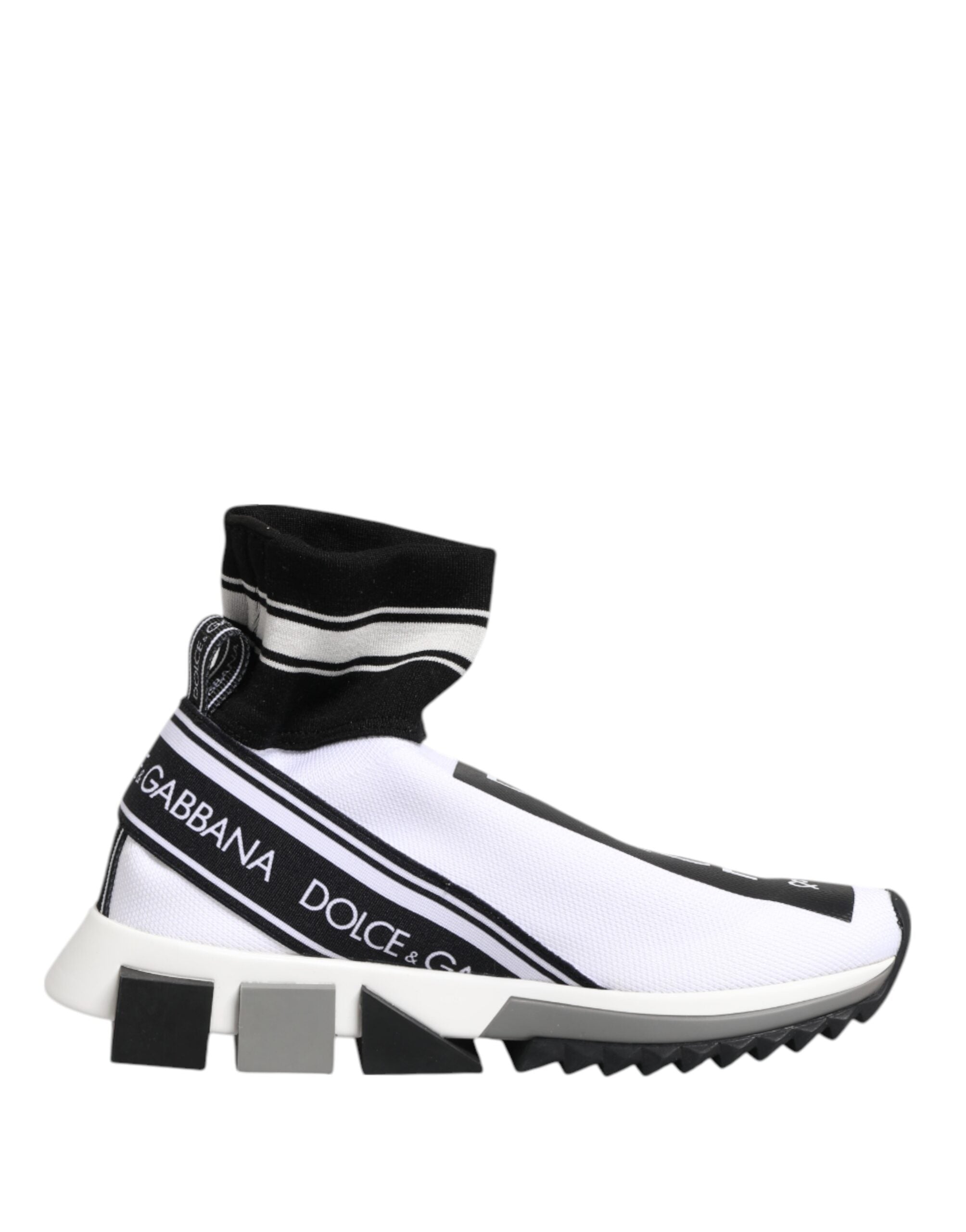 Dolce & Gabbana Weiß Schwarz Sorrento Socken Sneakers Schuhe