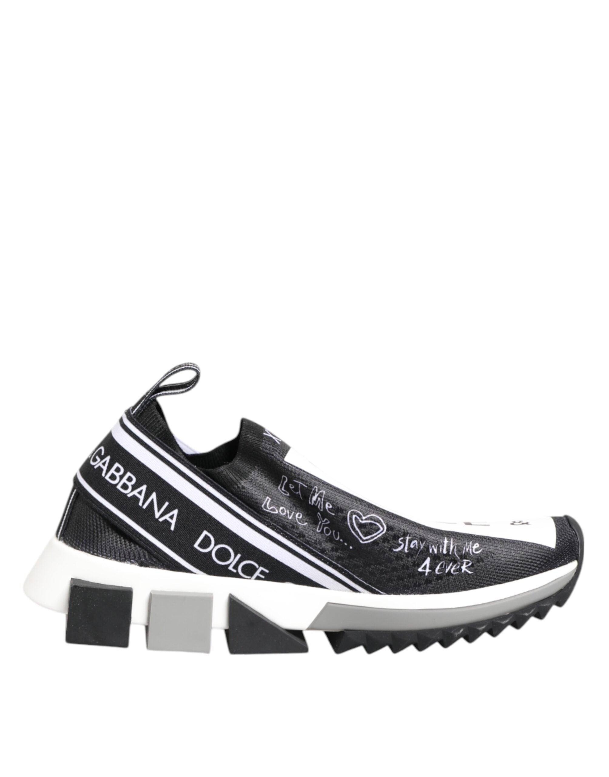 Dolce & Gabbana Schwarz Weiß Sorrento Low Top Sneakers Schuhe