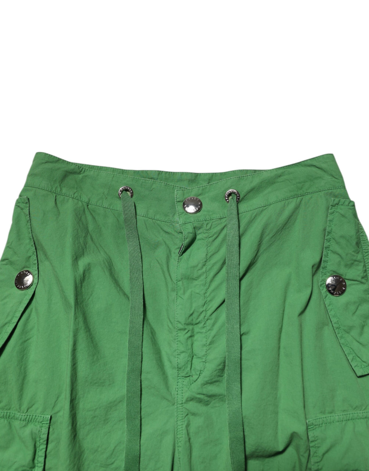 Dolce & Gabbana Grüne Cargo-Hose aus Baumwolle mit hoher Taille