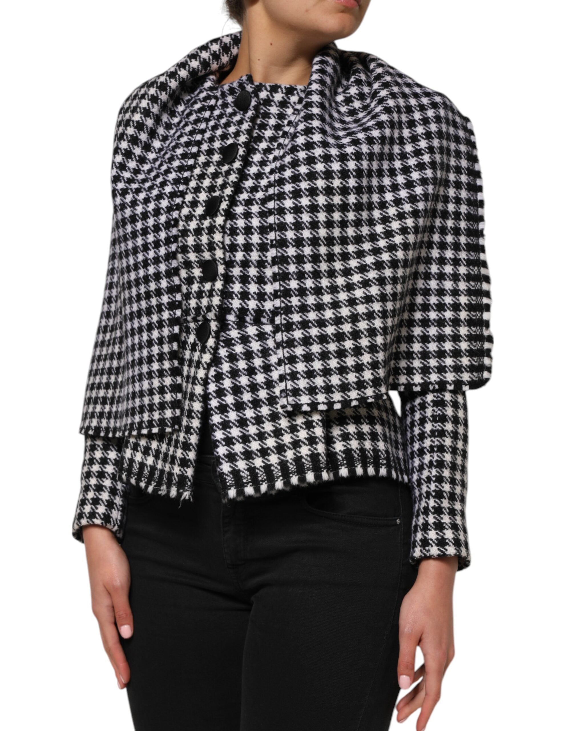 Dolce & Gabbana Monochrom gemusterte Jacke aus Wolle in mehreren Farben
