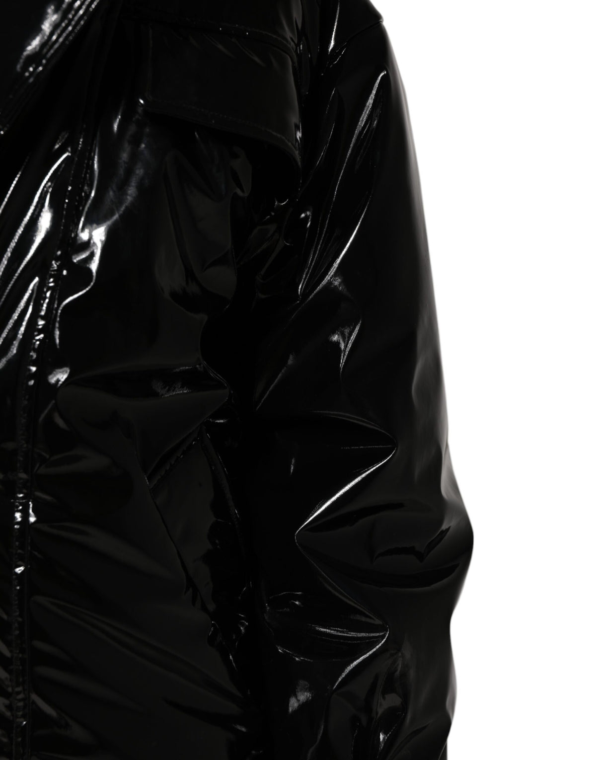 Dolce & Gabbana Schwarzer Polyester-Puffermantel mit Steppung Jacke
