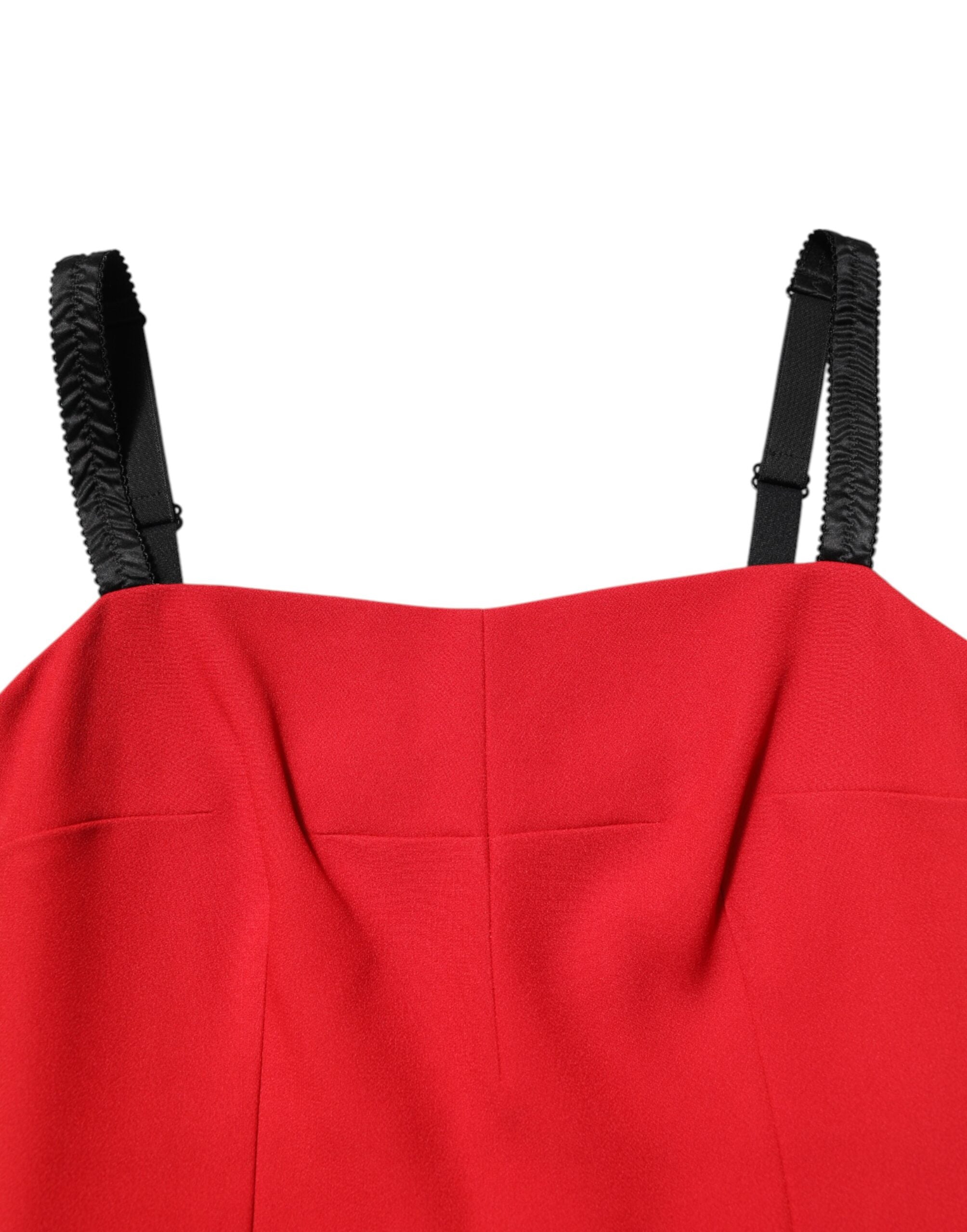 Dolce & Gabbana Rotes Stretch Bodycon Etuikleid knielang