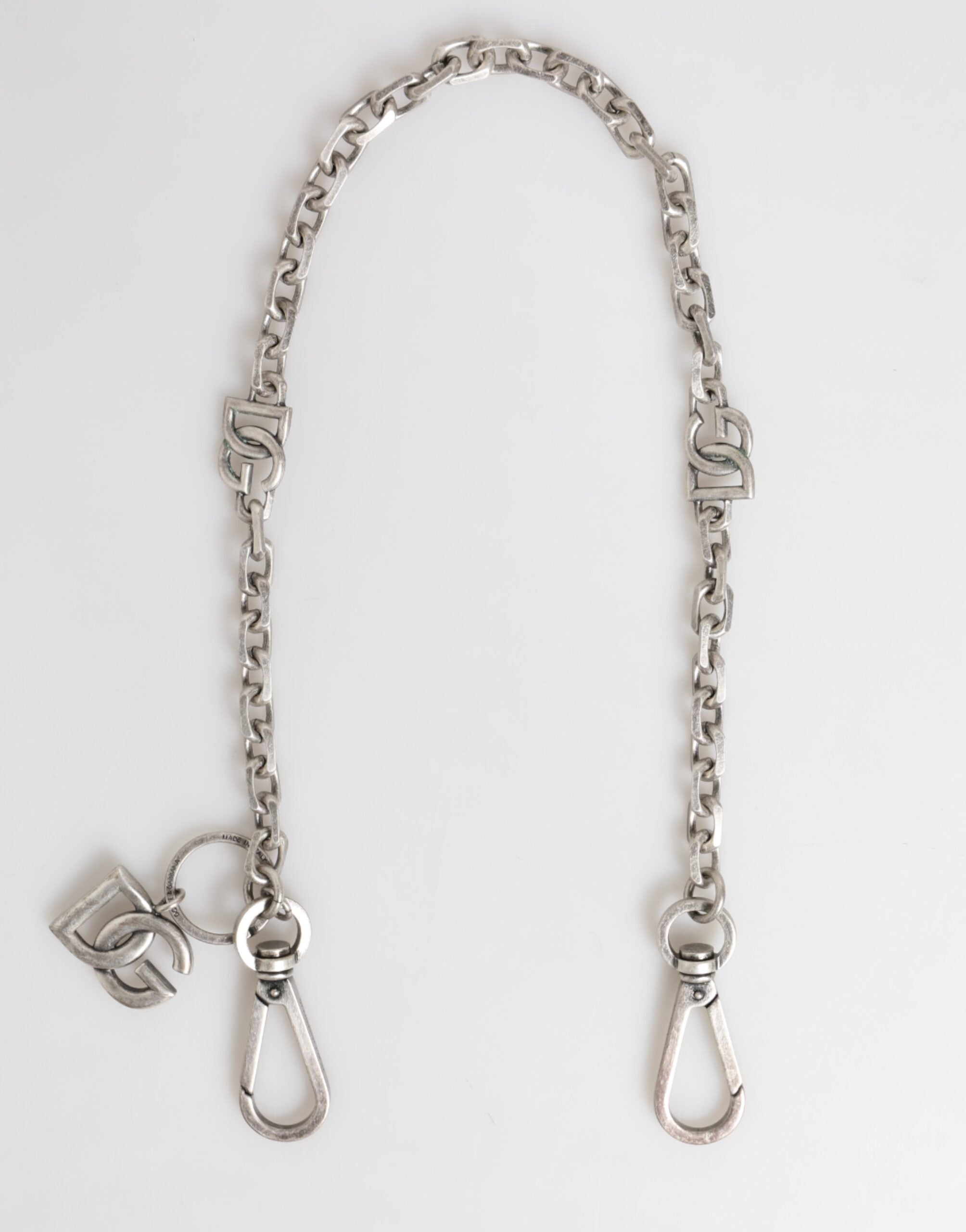 Dolce & Gabbana Silber-Ton Messing DG Logo Detailing Kette Männer Halskette