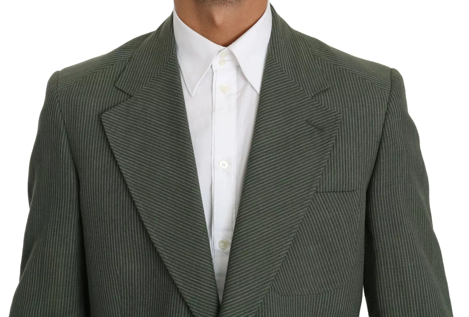Romeo Gigli Grüner Leinenblazer Einteilige einreihige Jacke