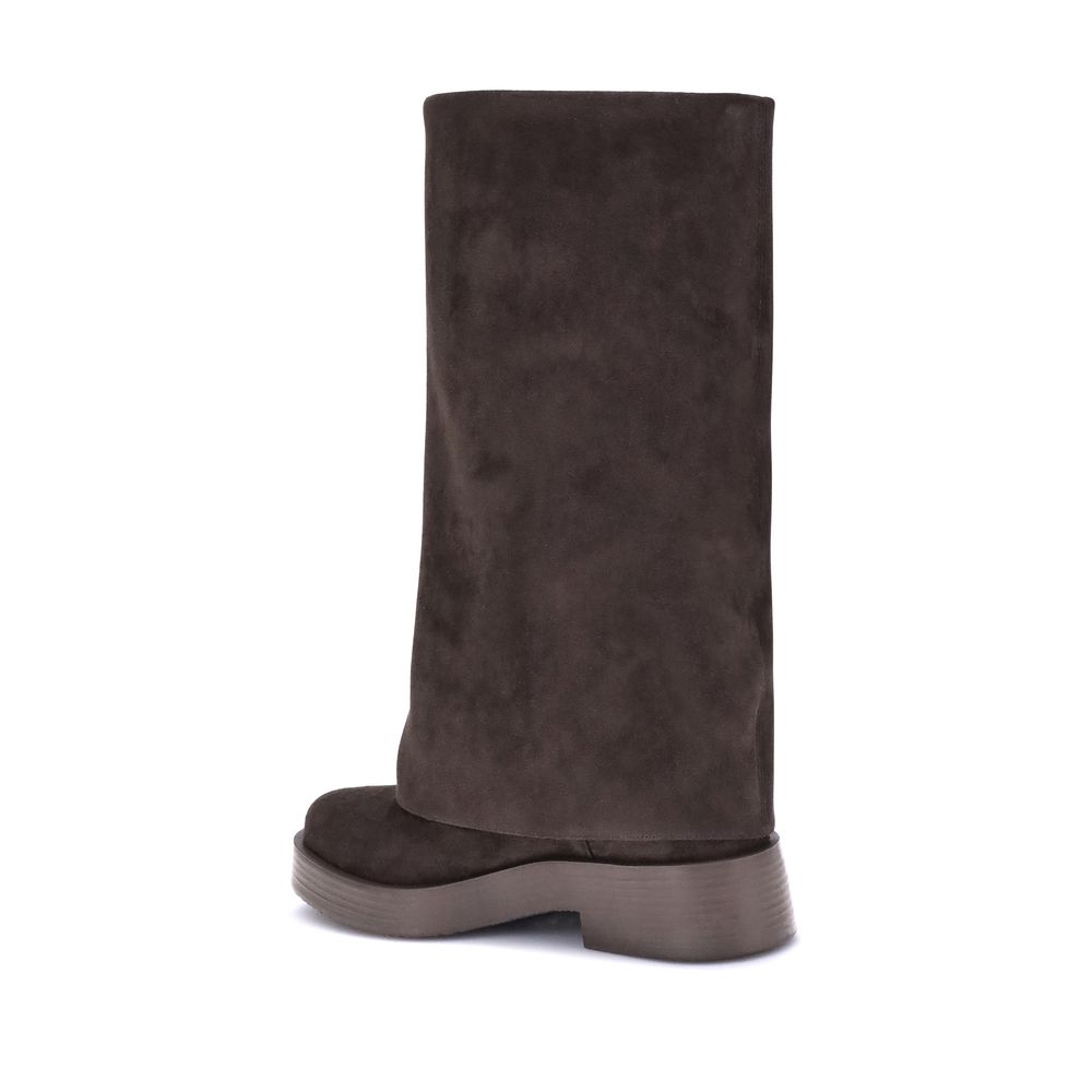 Casadei Braune Polyester-Stiefel