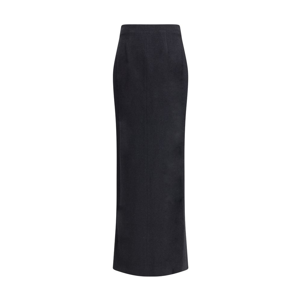 Alessandra Rich Schwarzer Wollrock aus Fleece