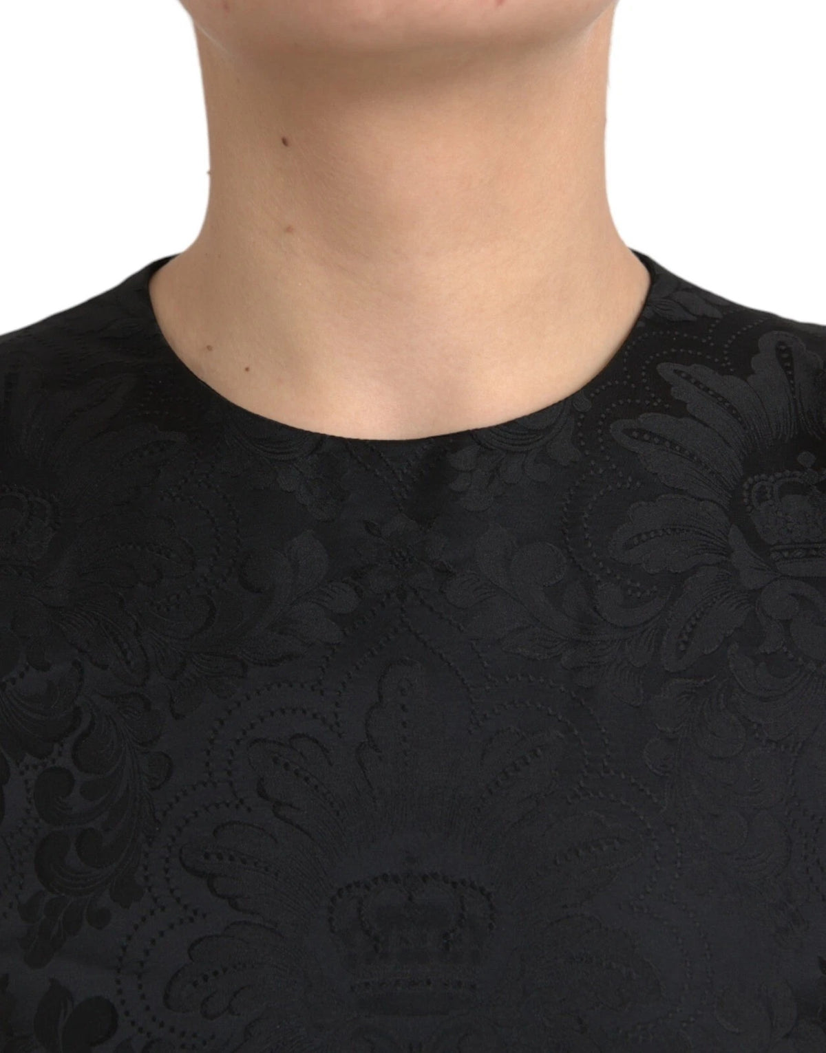 Dolce & Gabbana Schwarzes ärmelloses Bodycon-Minikleid in A-Linie