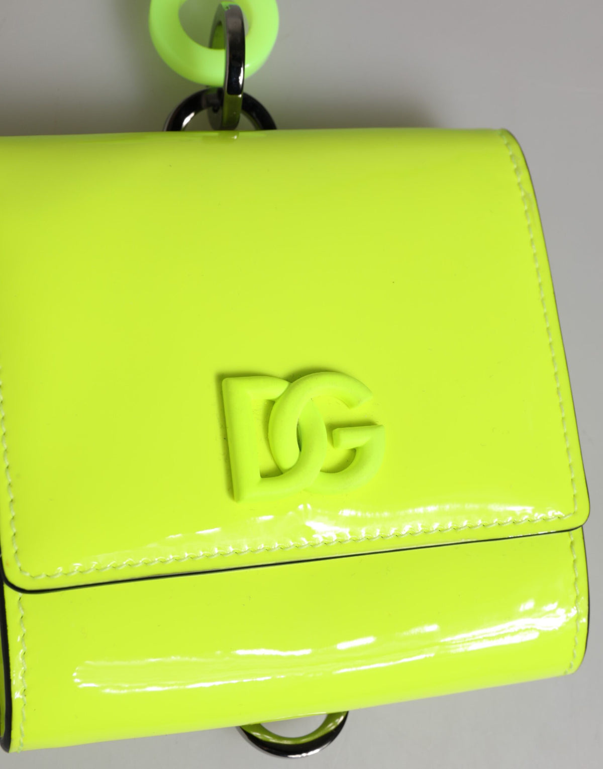 Dolce & Gabbana Gelb Grün Bifold DG Logo Halsband Karteninhaber Brieftasche