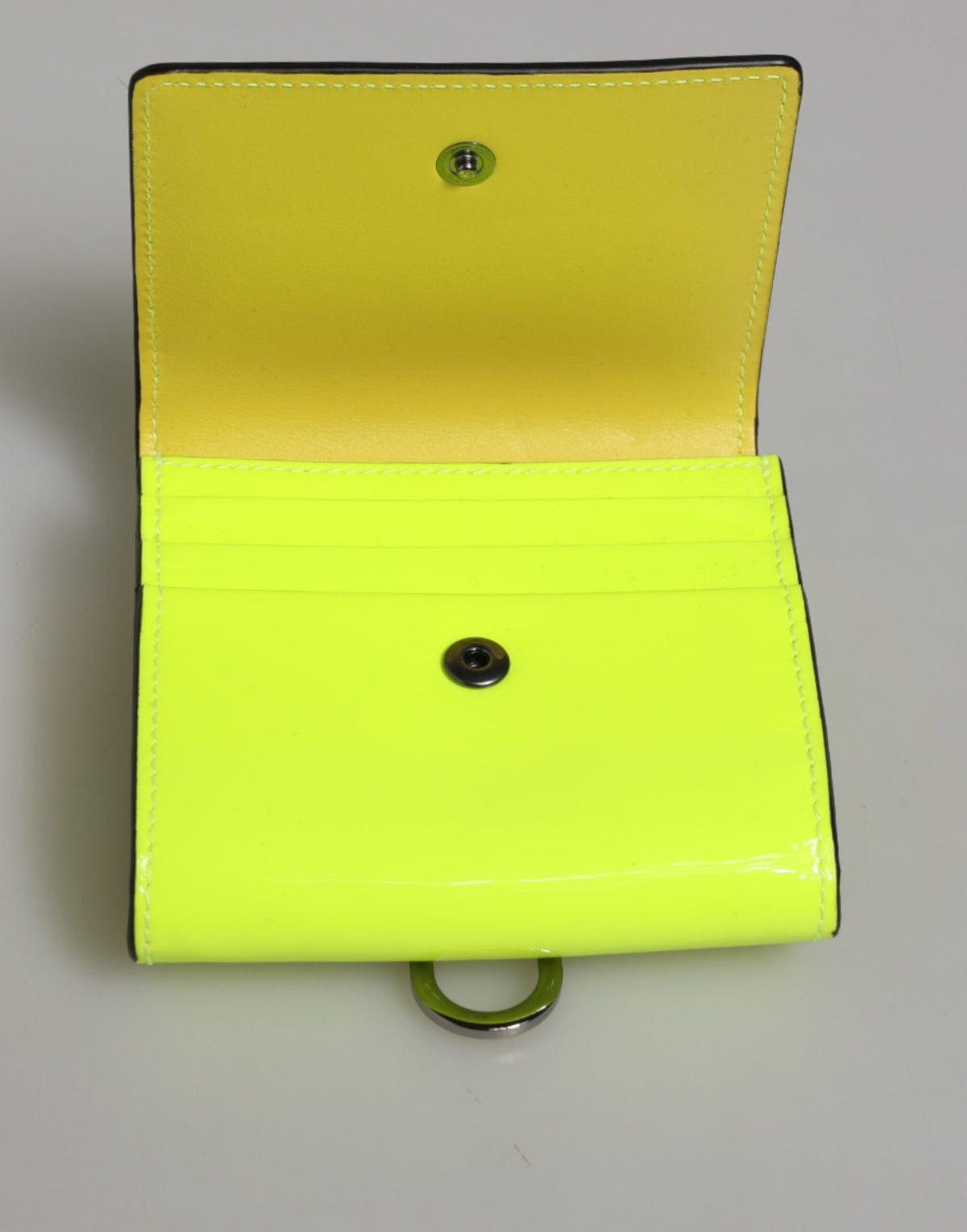 Dolce & Gabbana Gelb Grün Bifold DG Logo Halsband Karteninhaber Brieftasche