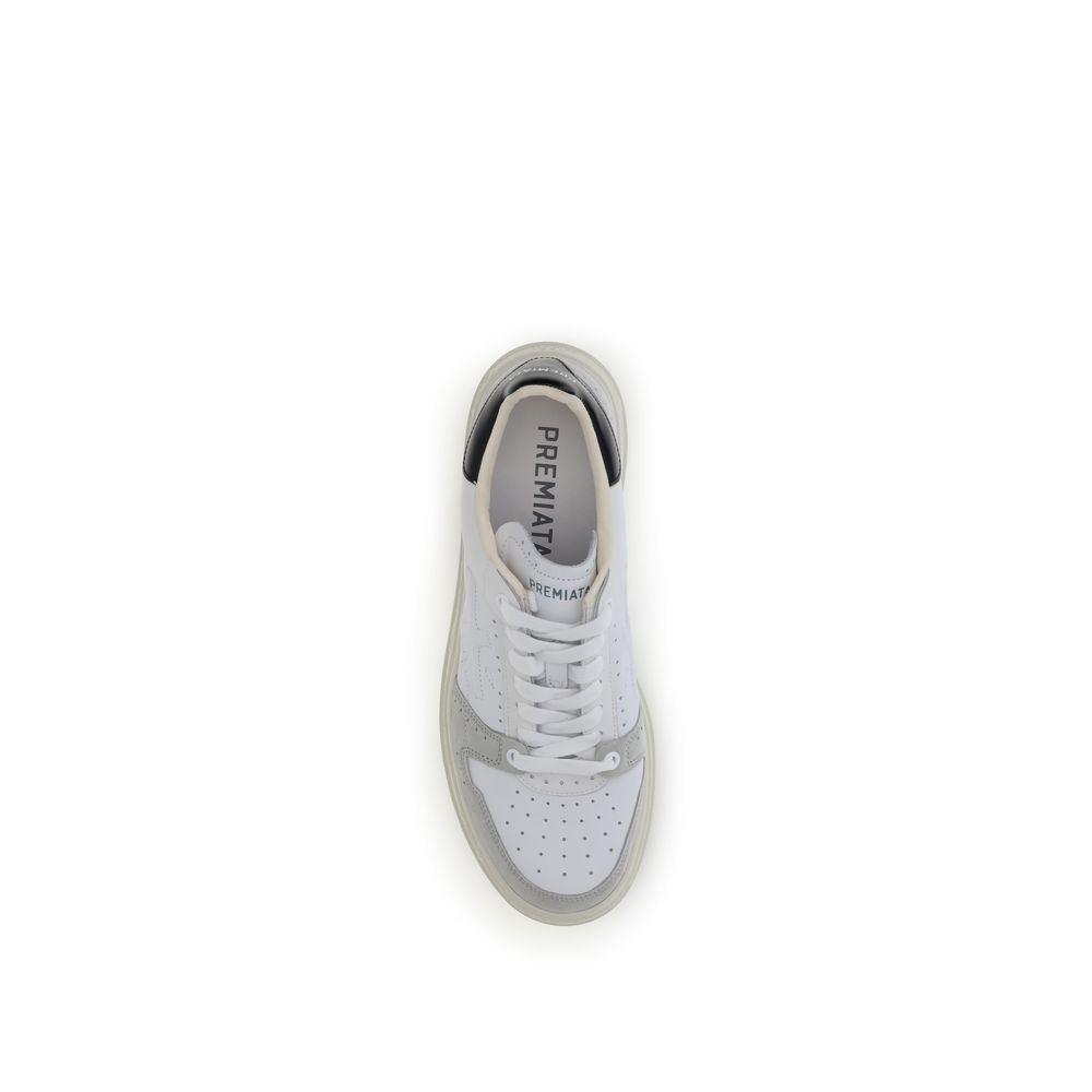 Premiata Weiße Low-Top-Sneaker aus Kalbsleder Bos Taurus
