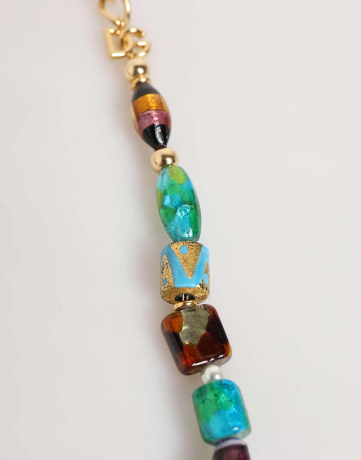 Dolce & Gabbana Multicolor Muranoglasperlen Messing Frauen Schmuck Halskette