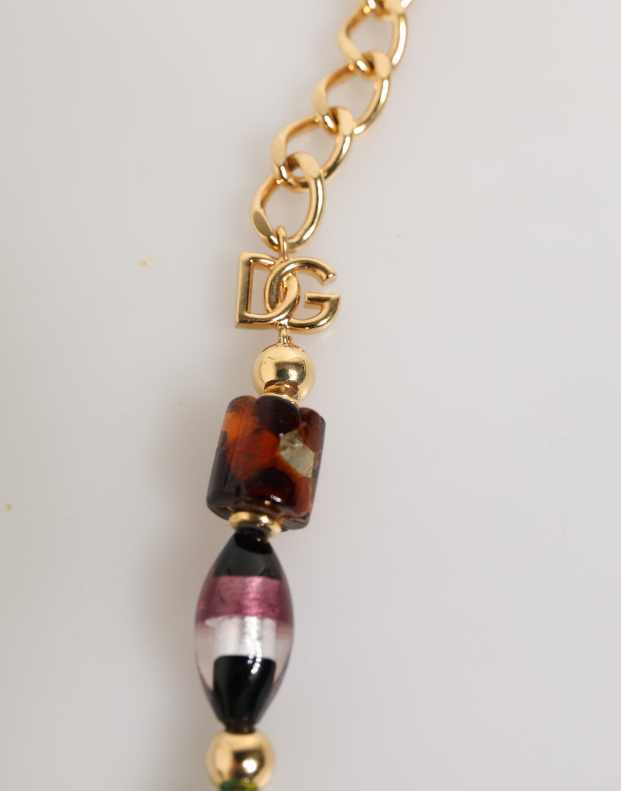 Dolce & Gabbana Multicolor Muranoglasperlen Messing Frauen Schmuck Halskette