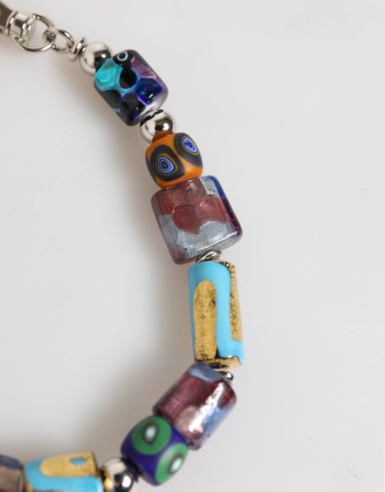 Dolce & Gabbana Multicolor Muranoglasperlen Messing Zamak Halskette