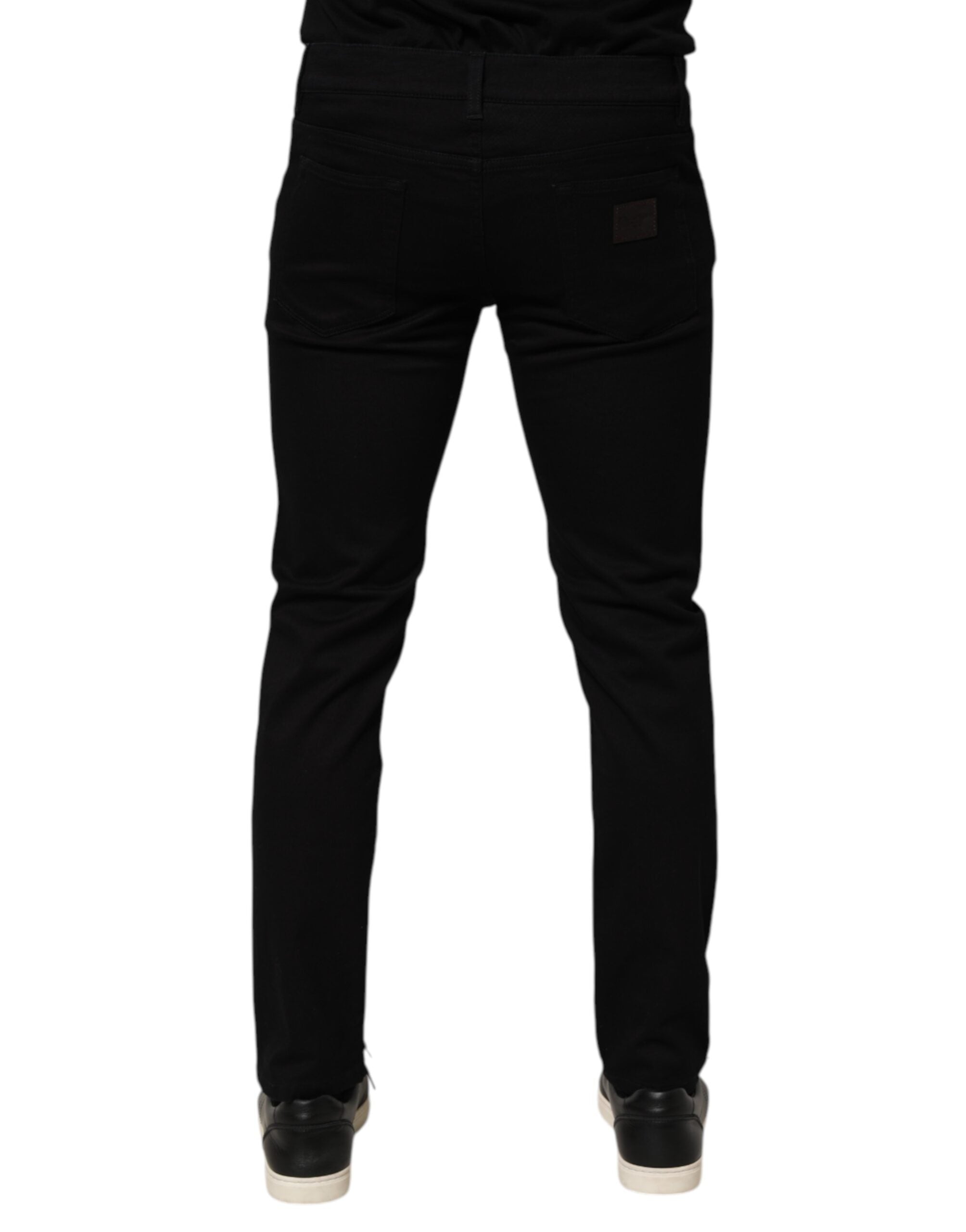 Dolce & Gabbana Schwarze Skinny-Hosen für Männer aus einer Baumwollmischung