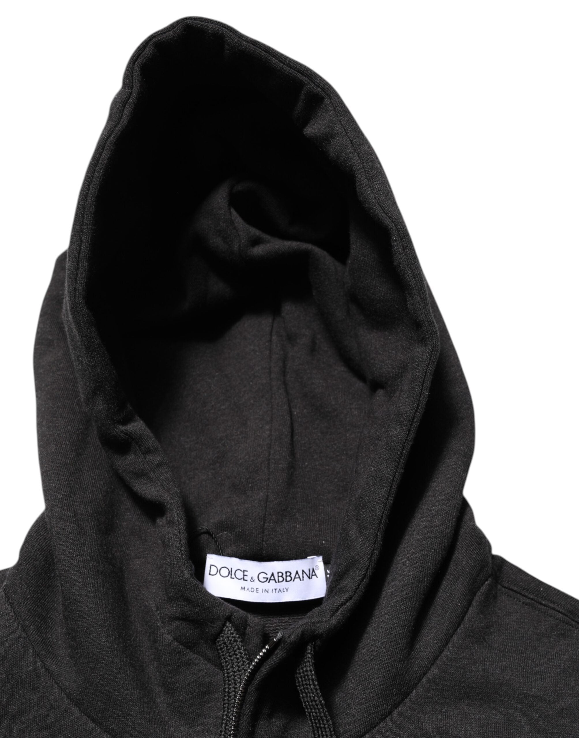 Dolce & Gabbana Schwarzes Logo FullZip Sweatshirt mit Kapuze Pullover