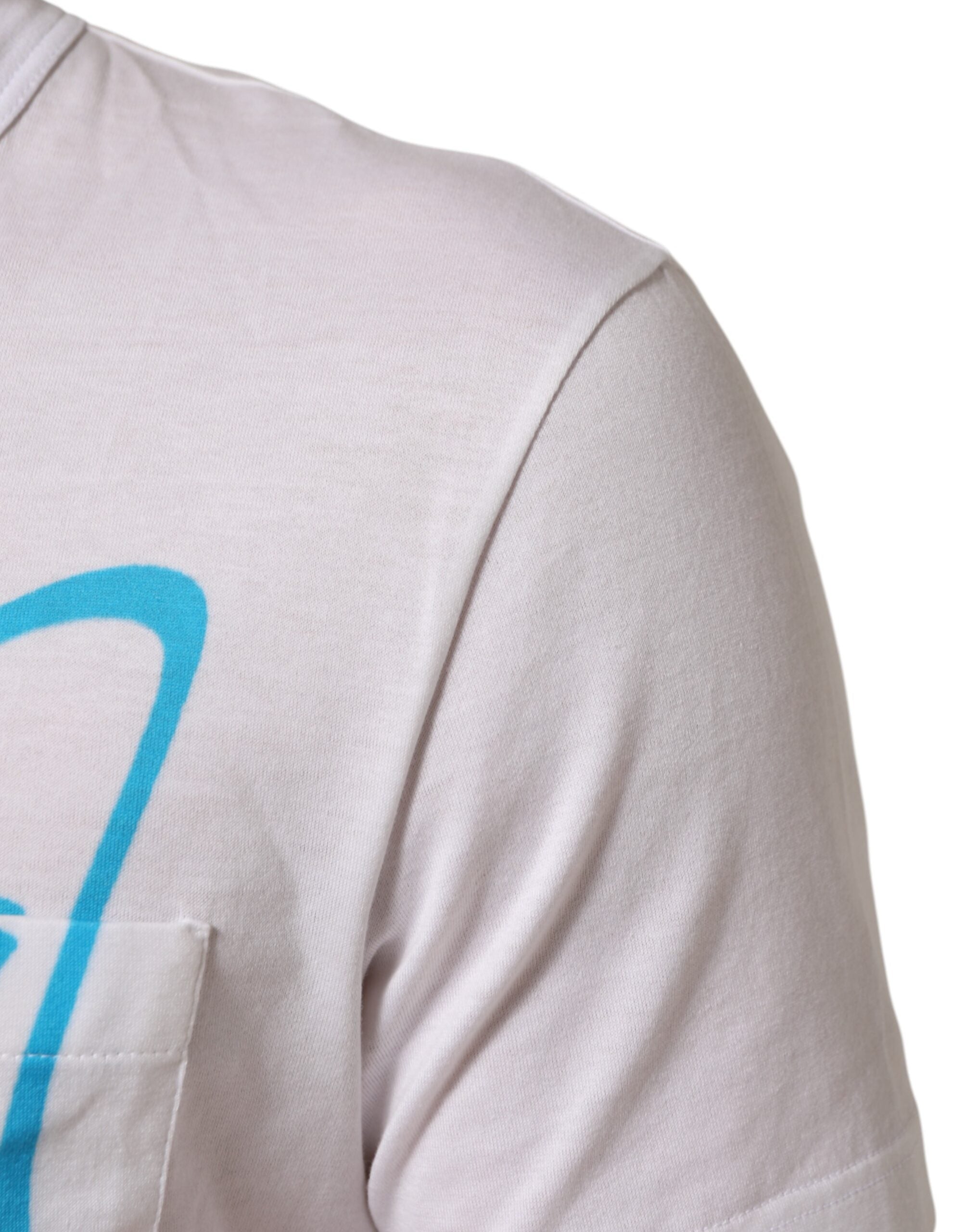 Dolce & Gabbana Weißes Baumwoll-T-Shirt mit Grafikdruck und Rundhalsausschnitt