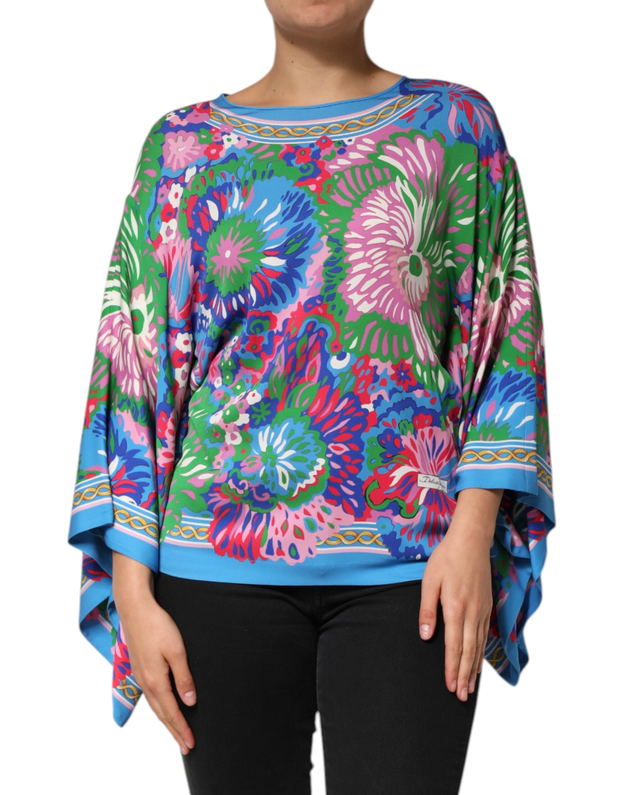 Dolce & Gabbana Mehrfarbig bedruckte Tunika-Bluse mit Blumenmuster