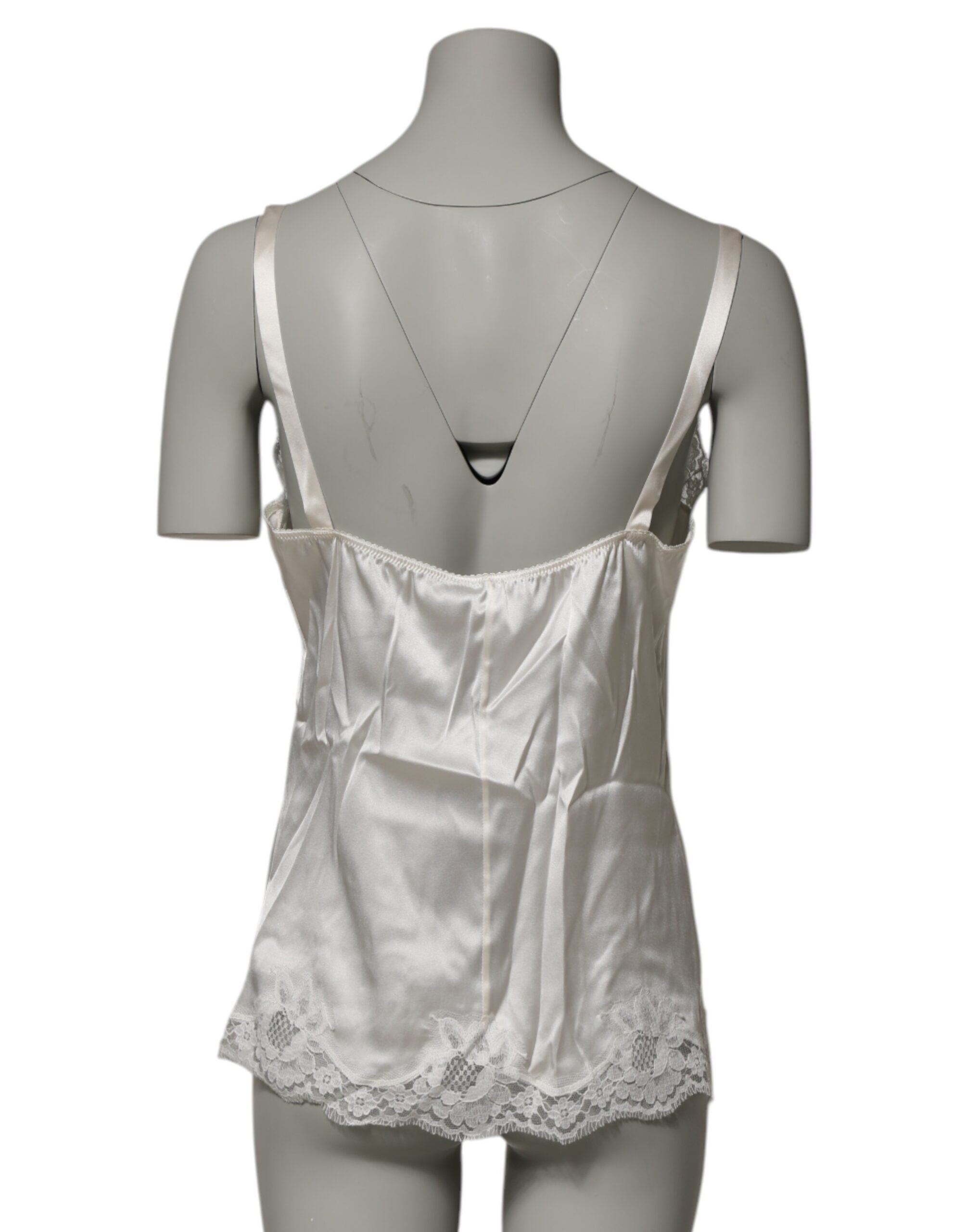 Dolce & Gabbana Off White Floral Lace Tank Lingerie Top Unterwäsche