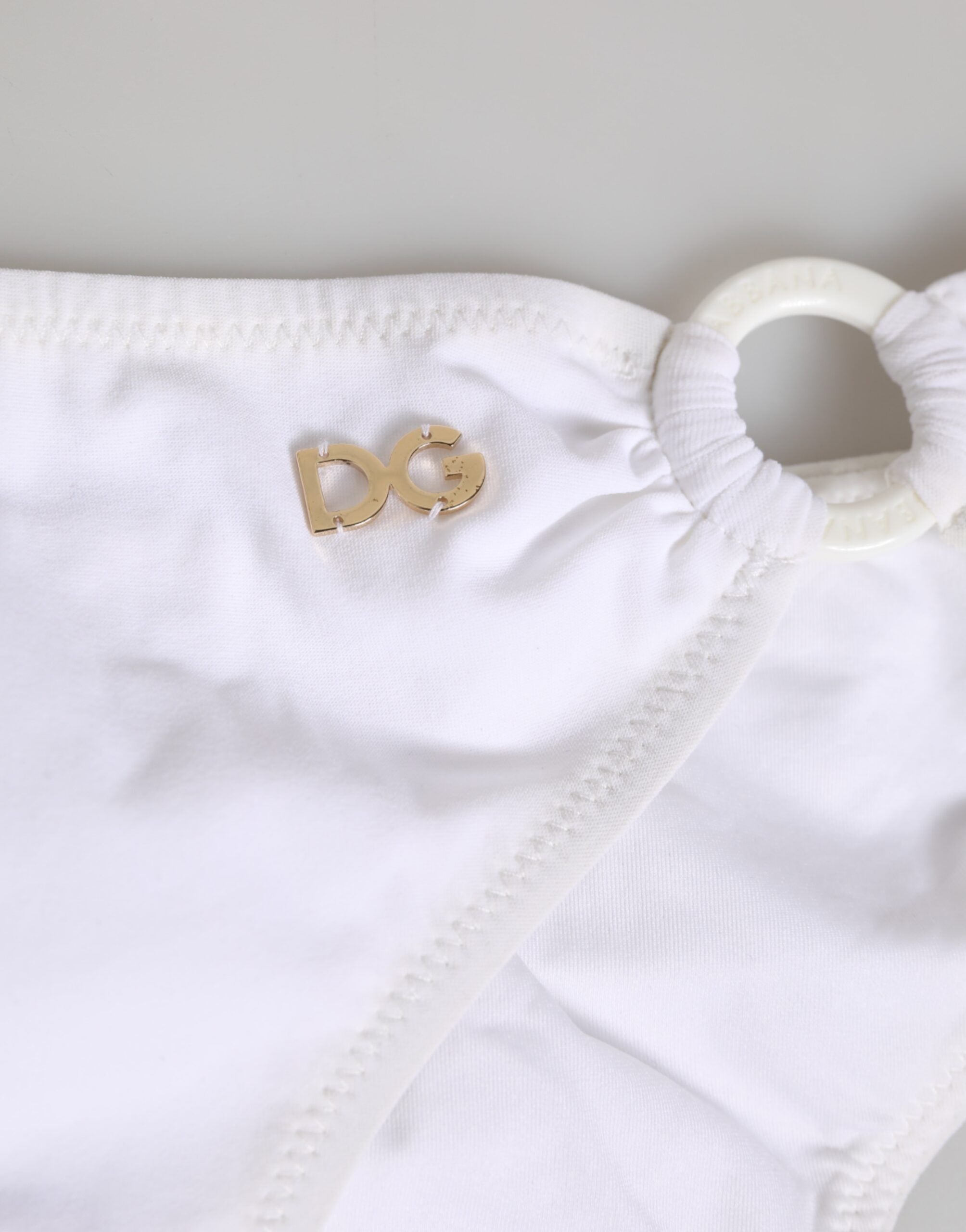 Dolce & Gabbana Weißer Logo-Badeanzug 2-teilig Oberteil Unterteil Bademode
