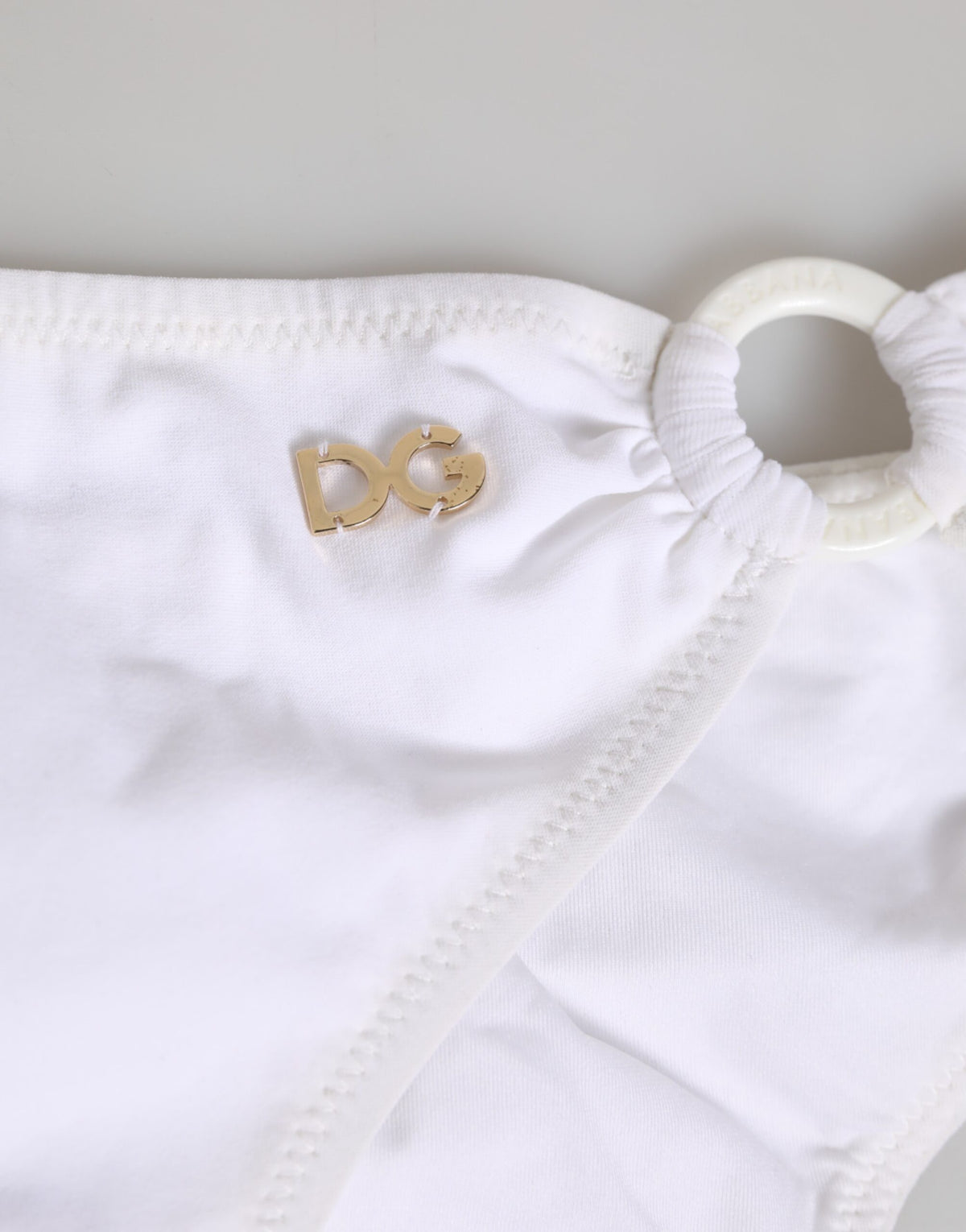 Dolce & Gabbana Weißer Logo-Badeanzug 2-teilig Oberteil Unterteil Bademode