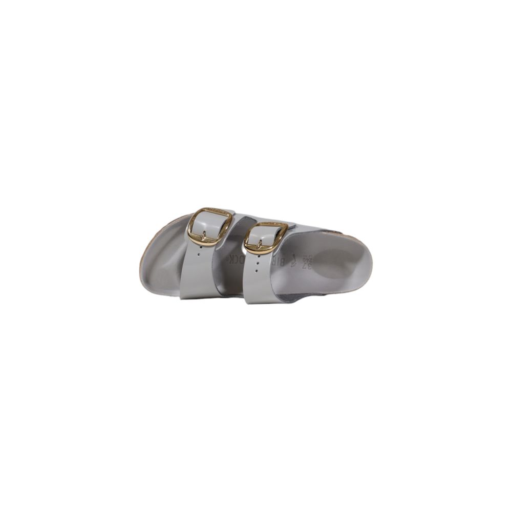 Birkenstock Graue Leder-Slipper