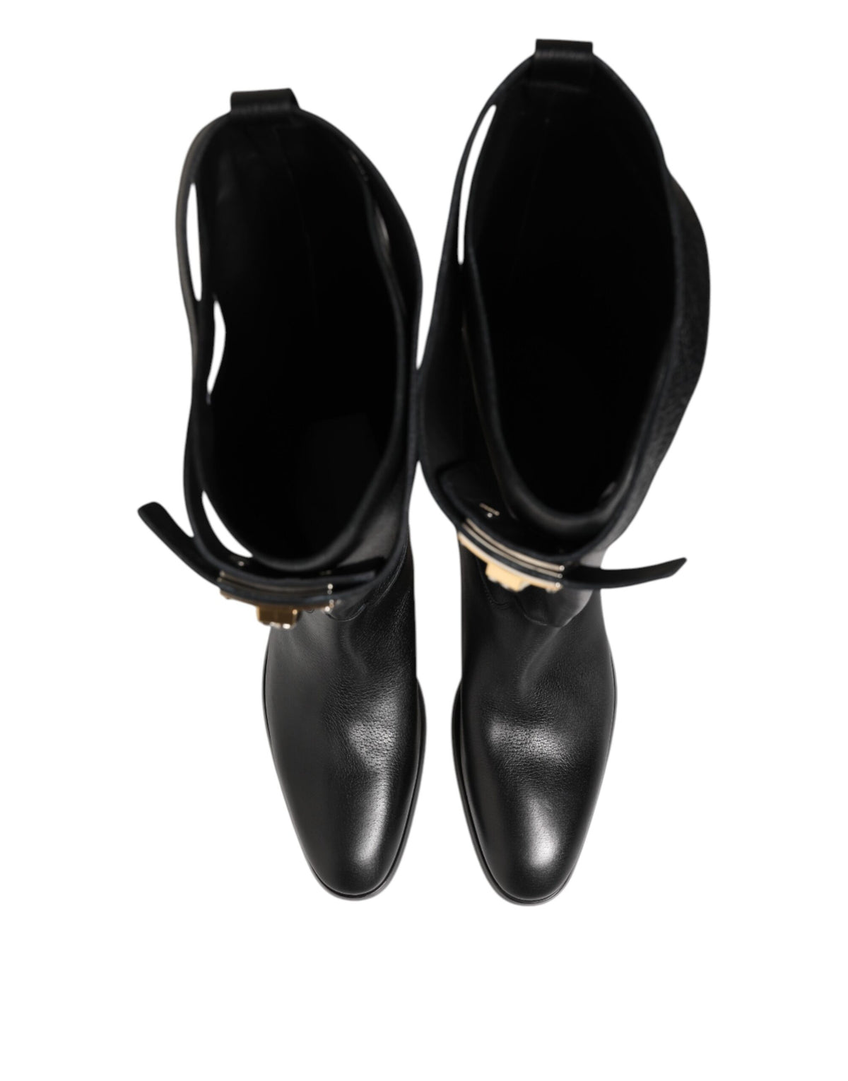 Dolce & Gabbana Schwarzes Logo Plaque Over The Calf Stiefel Schuhe
