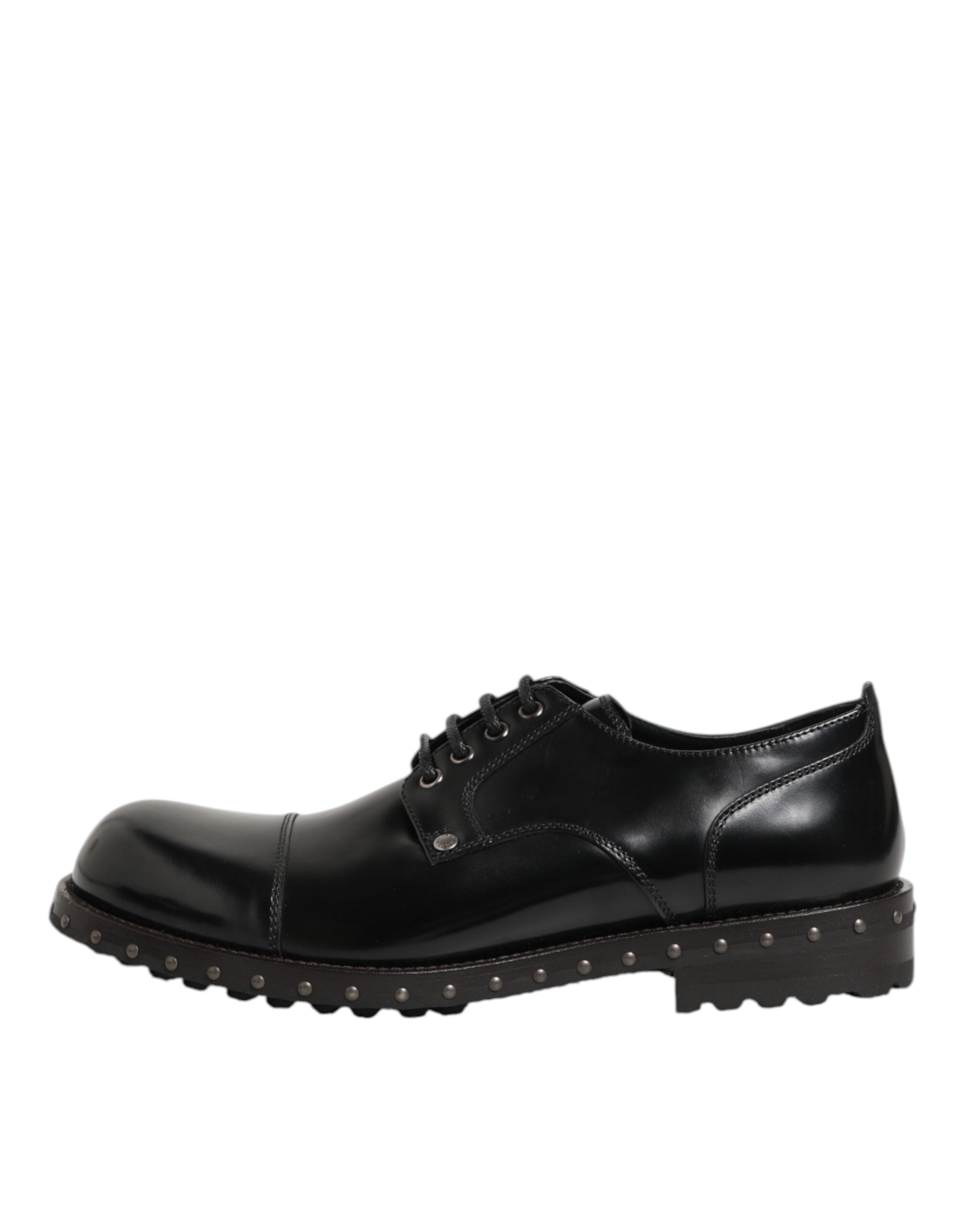 Dolce & Gabbana Schwarze, mit Nieten besetzte Lederschnürschuhe für Herren