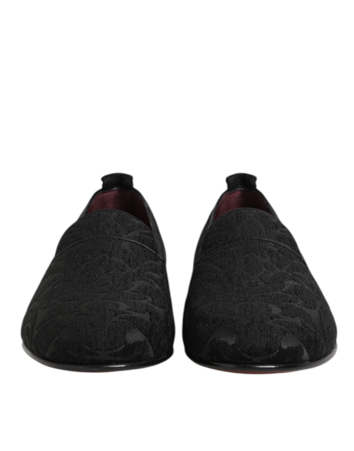 Dolce & Gabbana Schwarz Brokat Loafers Slip On Männer Kleid Schuhe