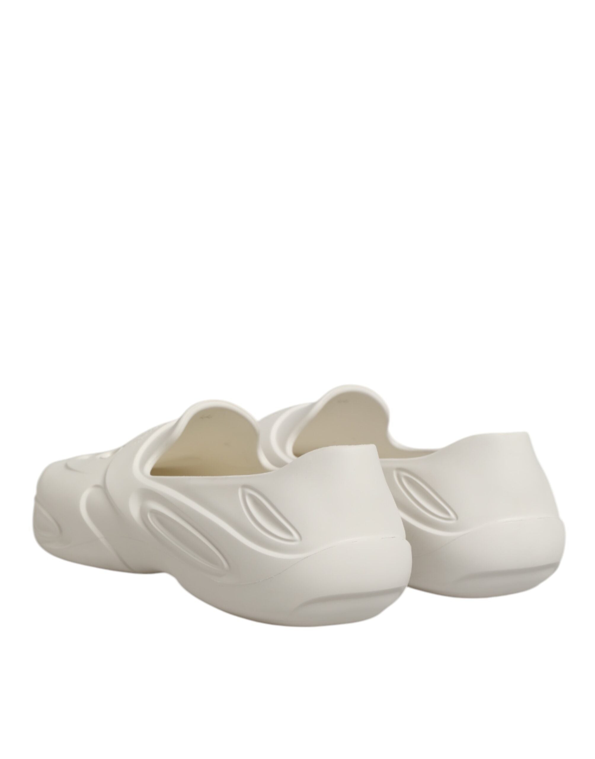 Dolce & Gabbana Weiße Gummirutschen Low Top Sneakers Schuhe