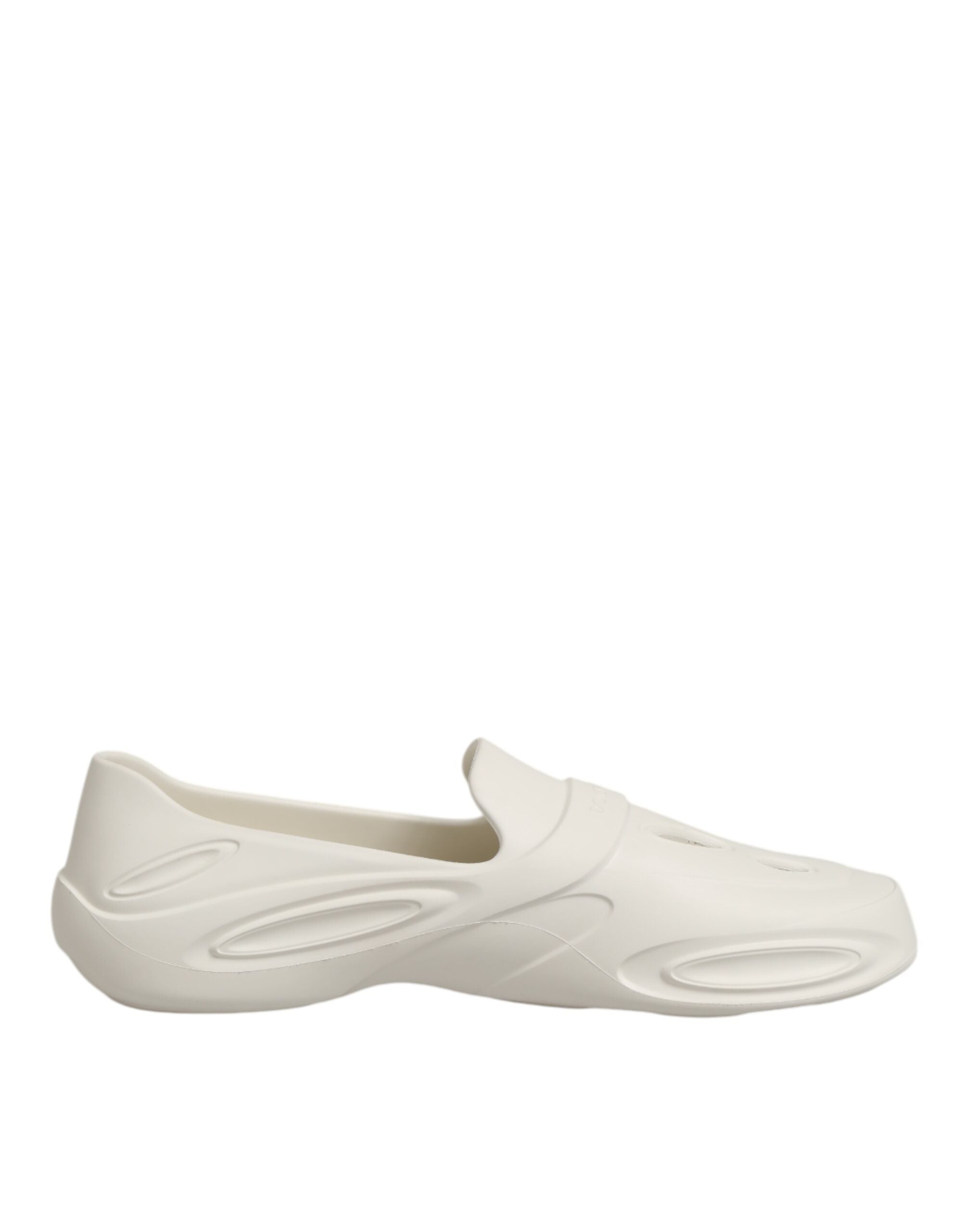 Dolce & Gabbana Weiße Gummirutschen Low Top Sneakers Schuhe