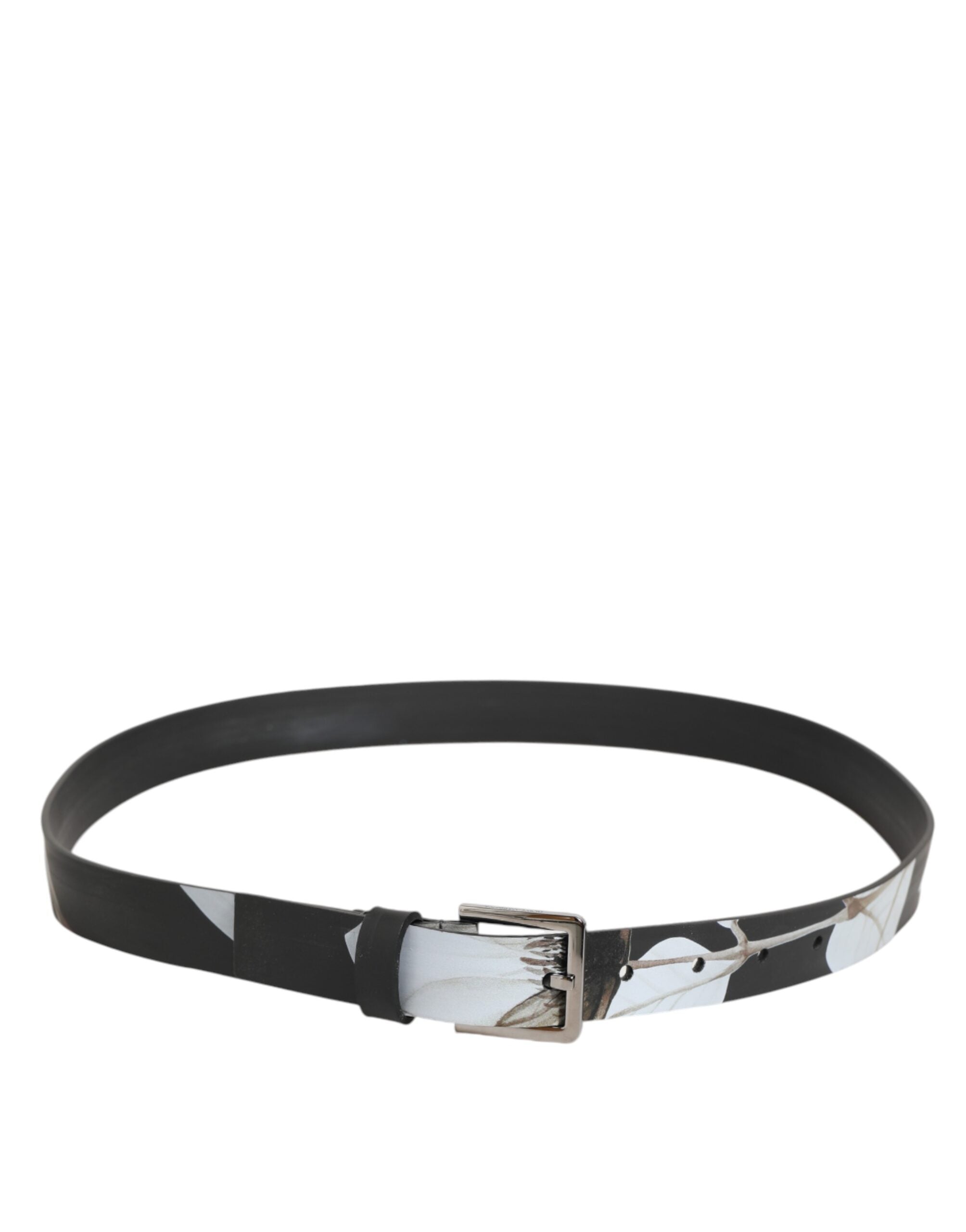 Dolce & Gabbana Multicolor PVC Floral Silber Schnalle Männer Gürtel