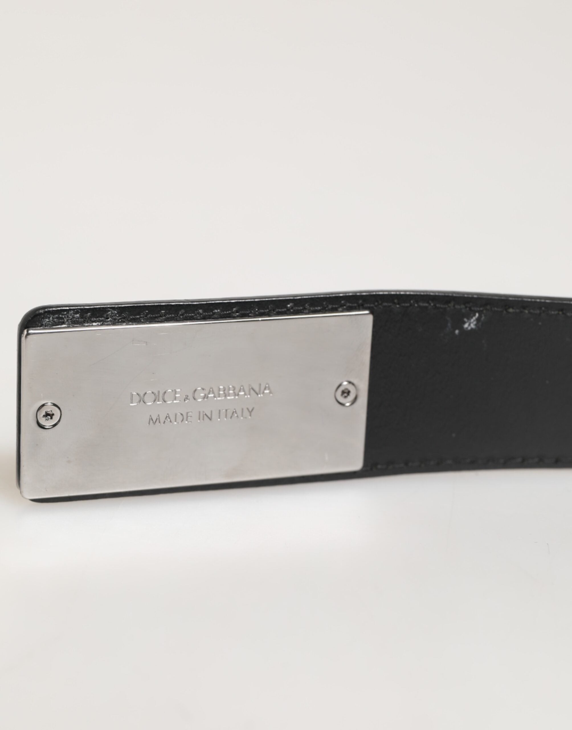 Dolce & Gabbana Schwarzer Leder-Gürtel mit klassischer Metall-Logo-Schnalle